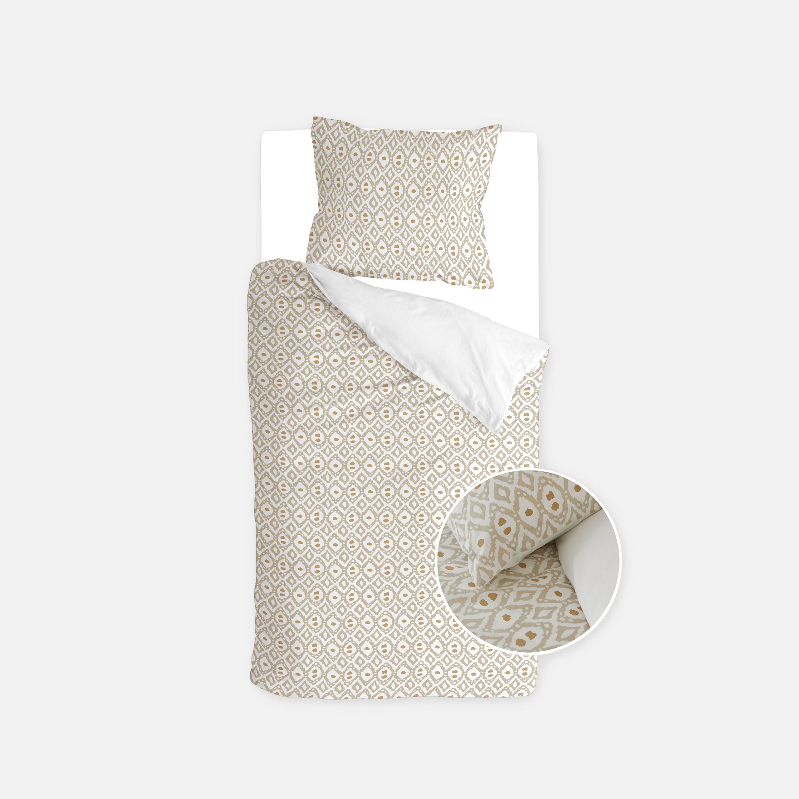 Dekbedovertrek Curved Diamonds Wit