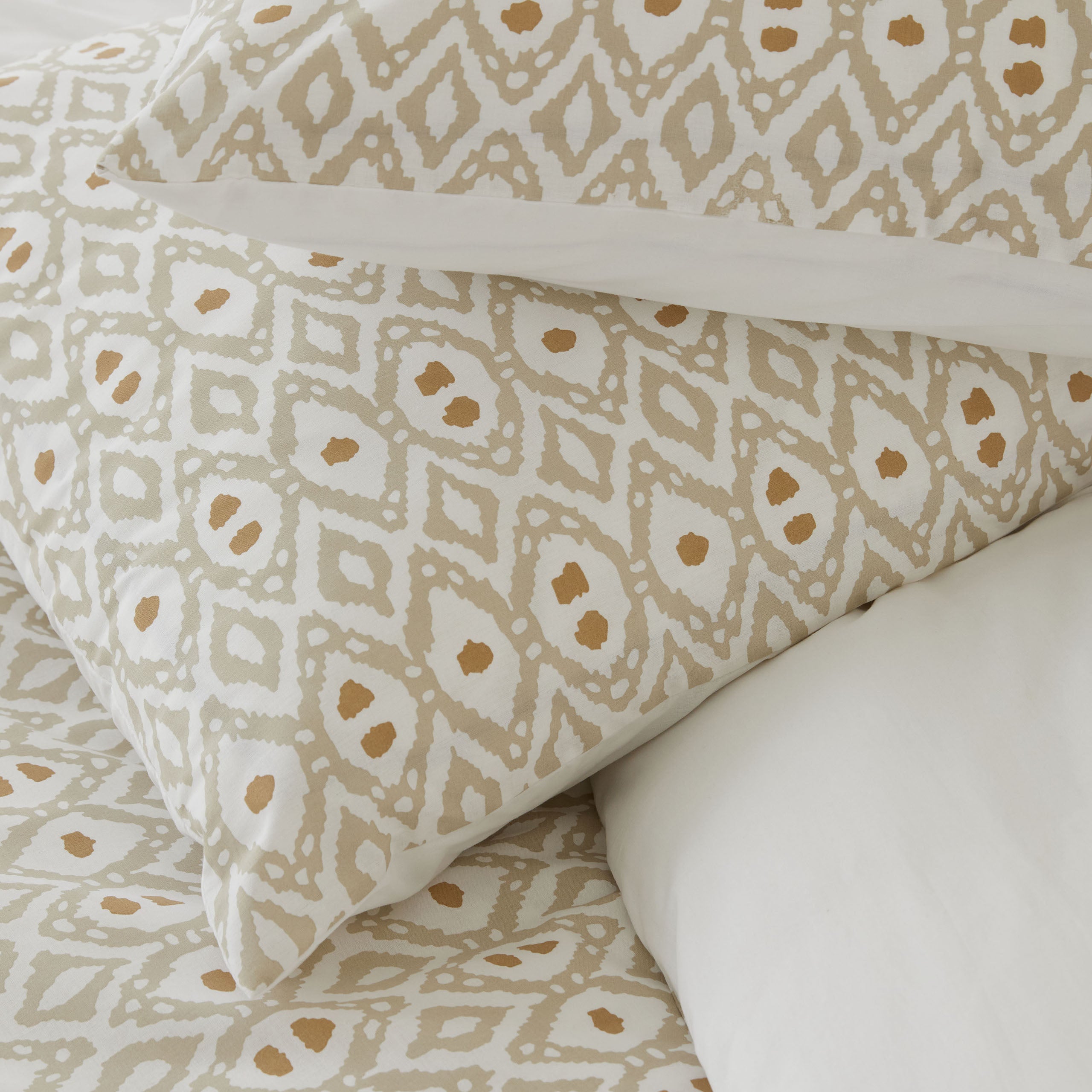 Dekbedovertrek Curved Diamonds Wit