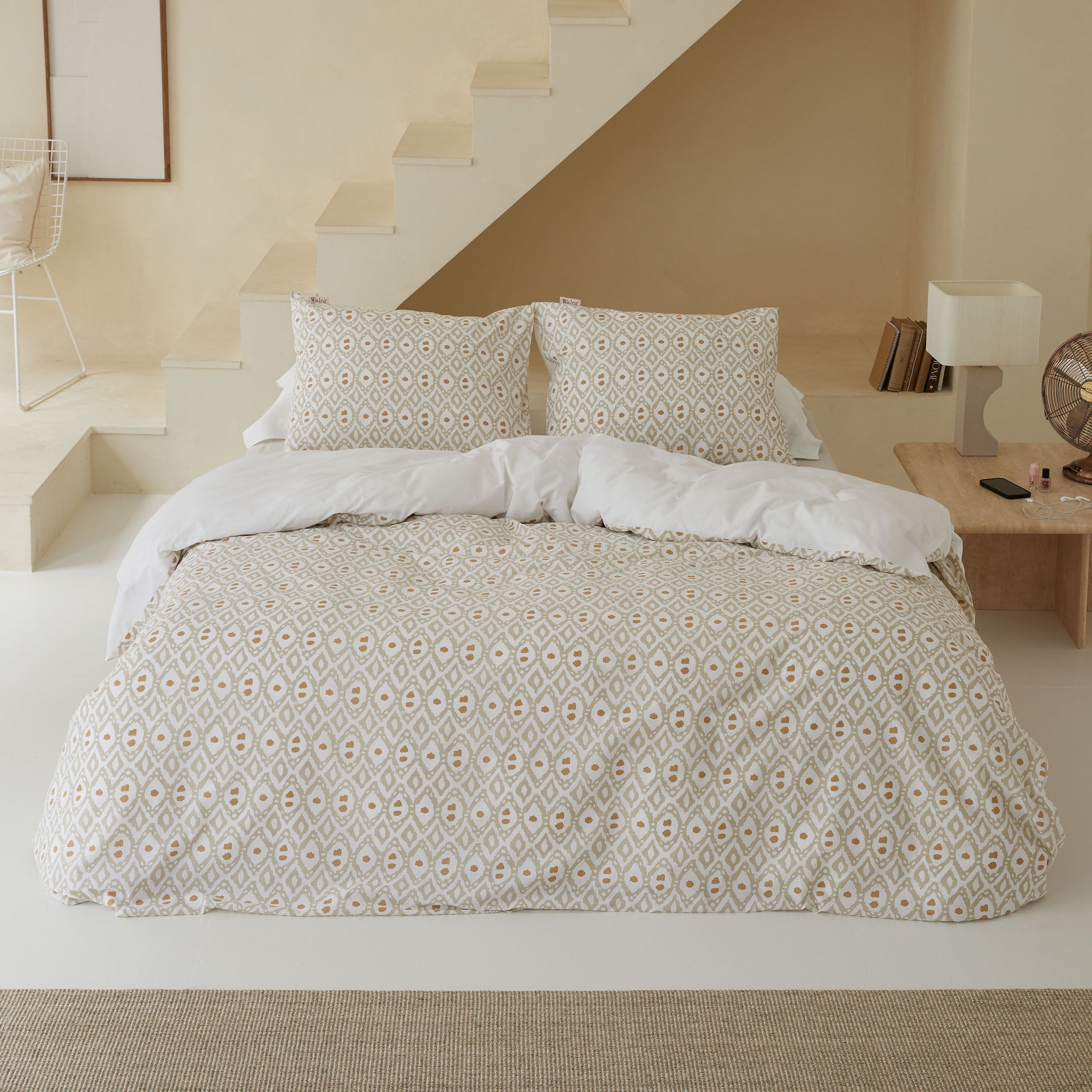 Dekbedovertrek Curved Diamonds Wit