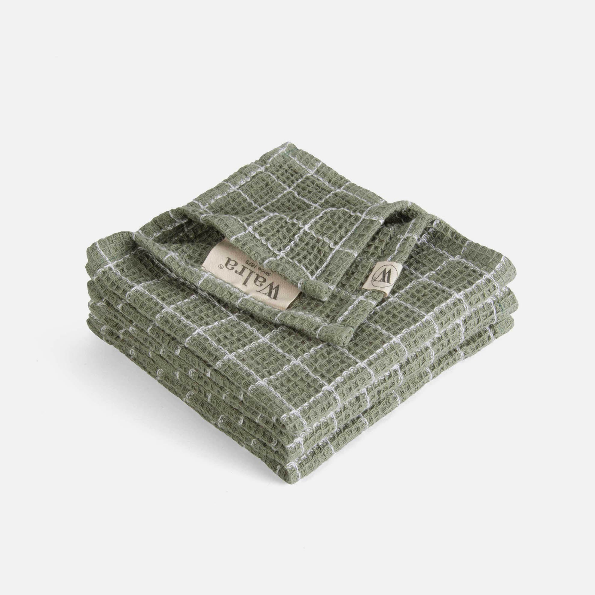 Vaatdoek Dry with Cubes Legergroen 3x 30x30