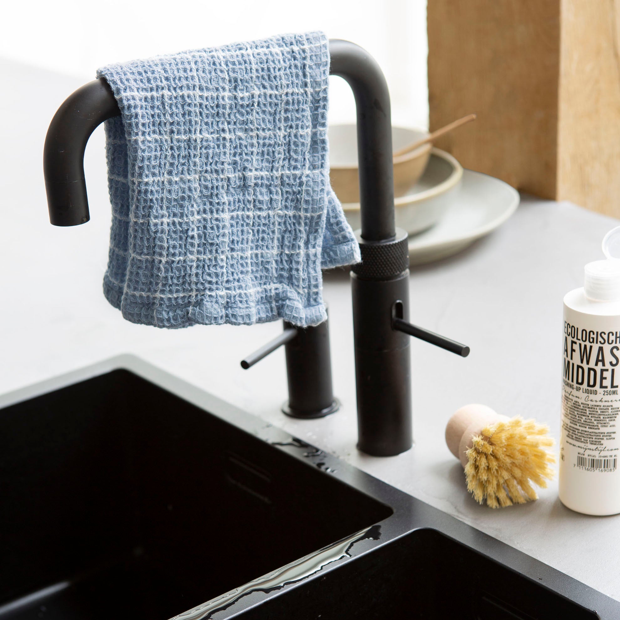 Vaatdoek Dry with Cubes Jeans Blauw 3x 30x30