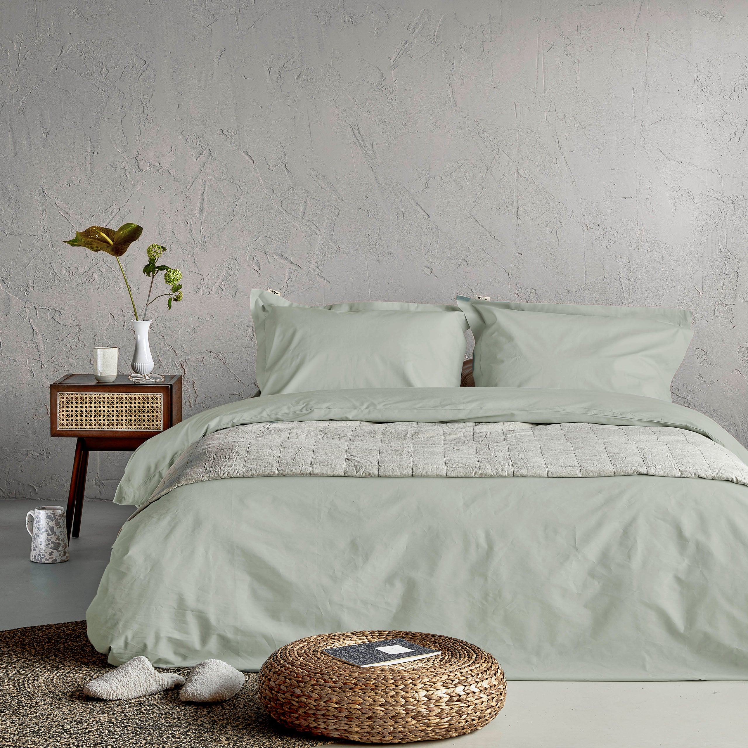 Dekbedovertrek Forever Cotton Licht Grijs / Groen