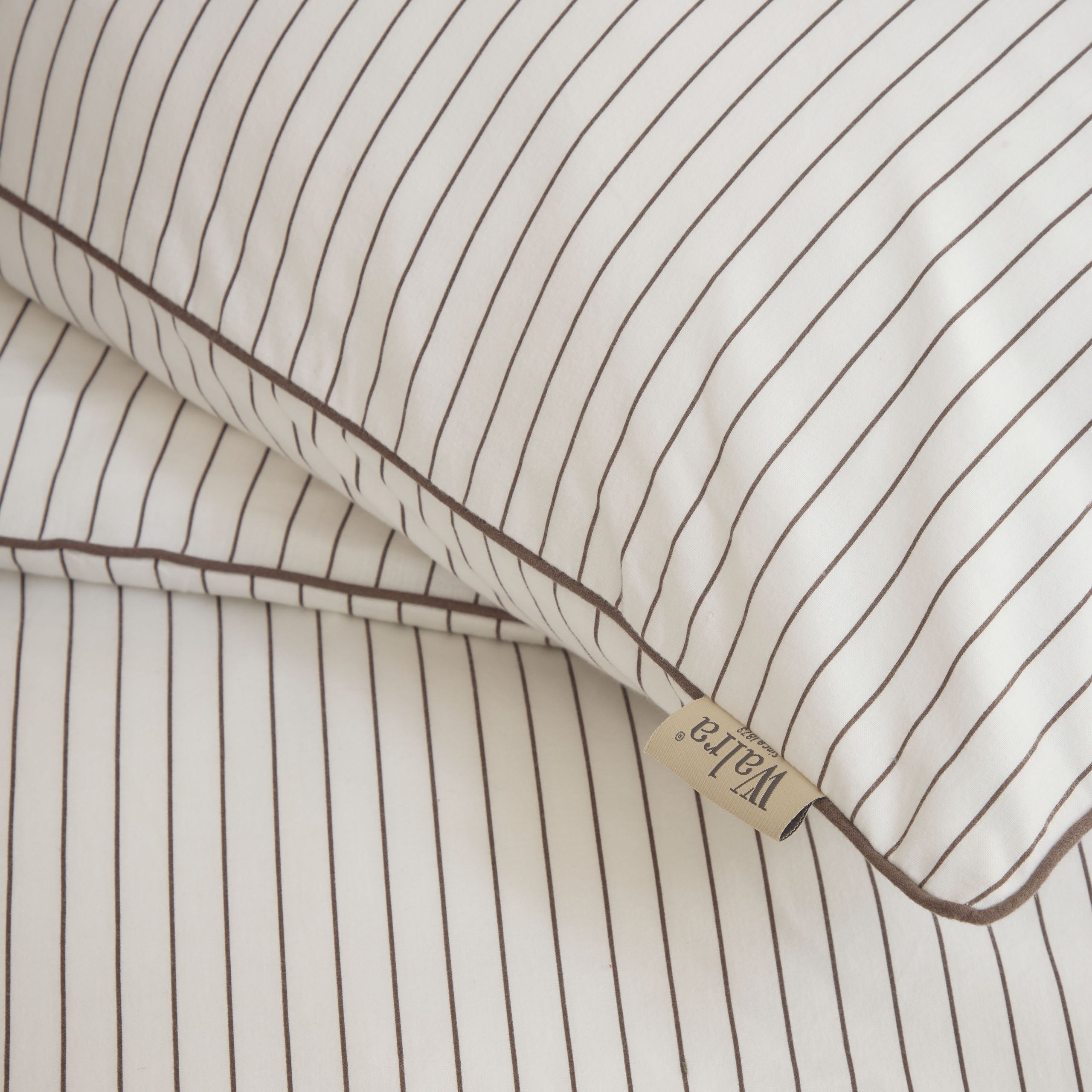 Dekbedovertrek Gentle Stripes Off White / Bruin