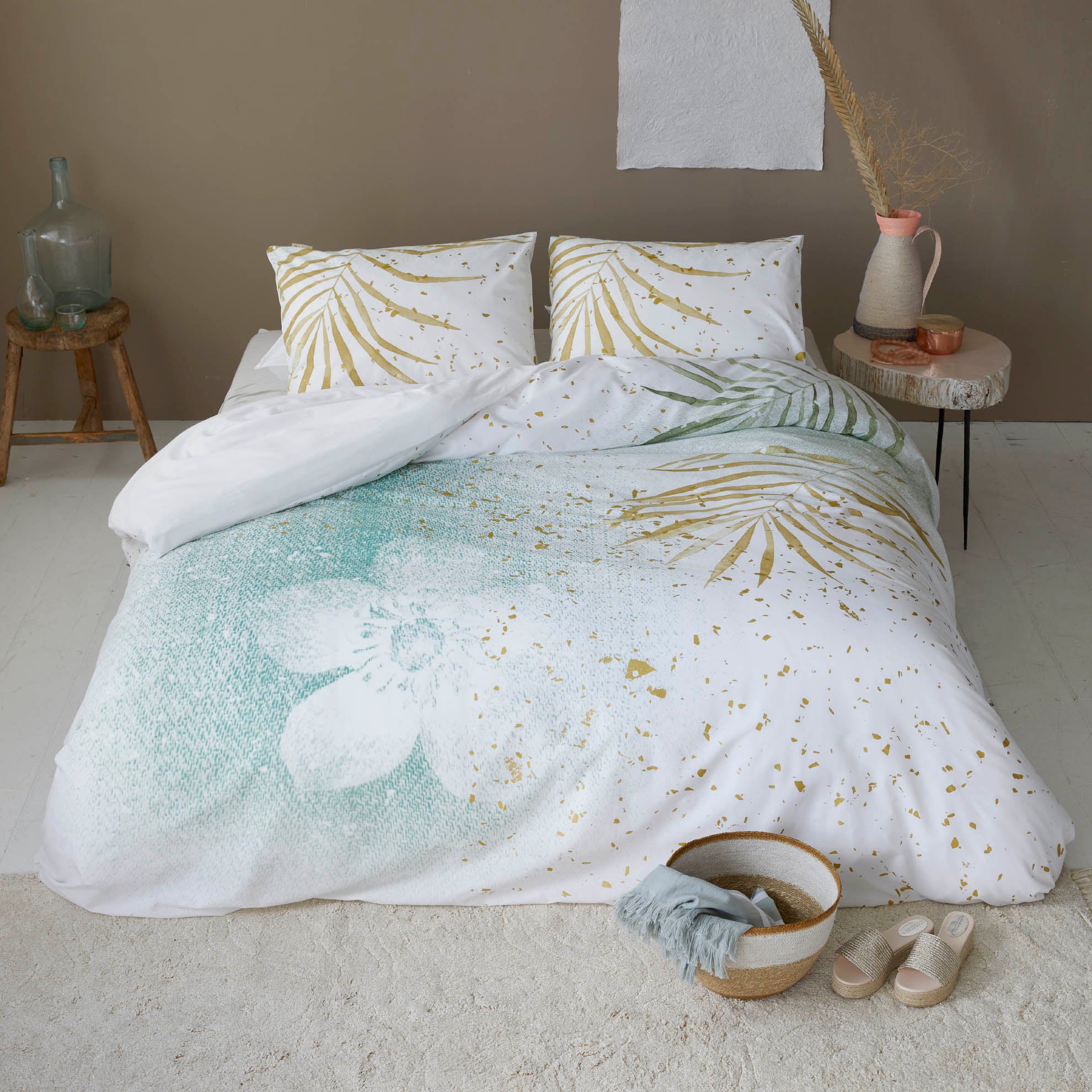 Dekbedovertrek Painted Nature Groen / Goud
