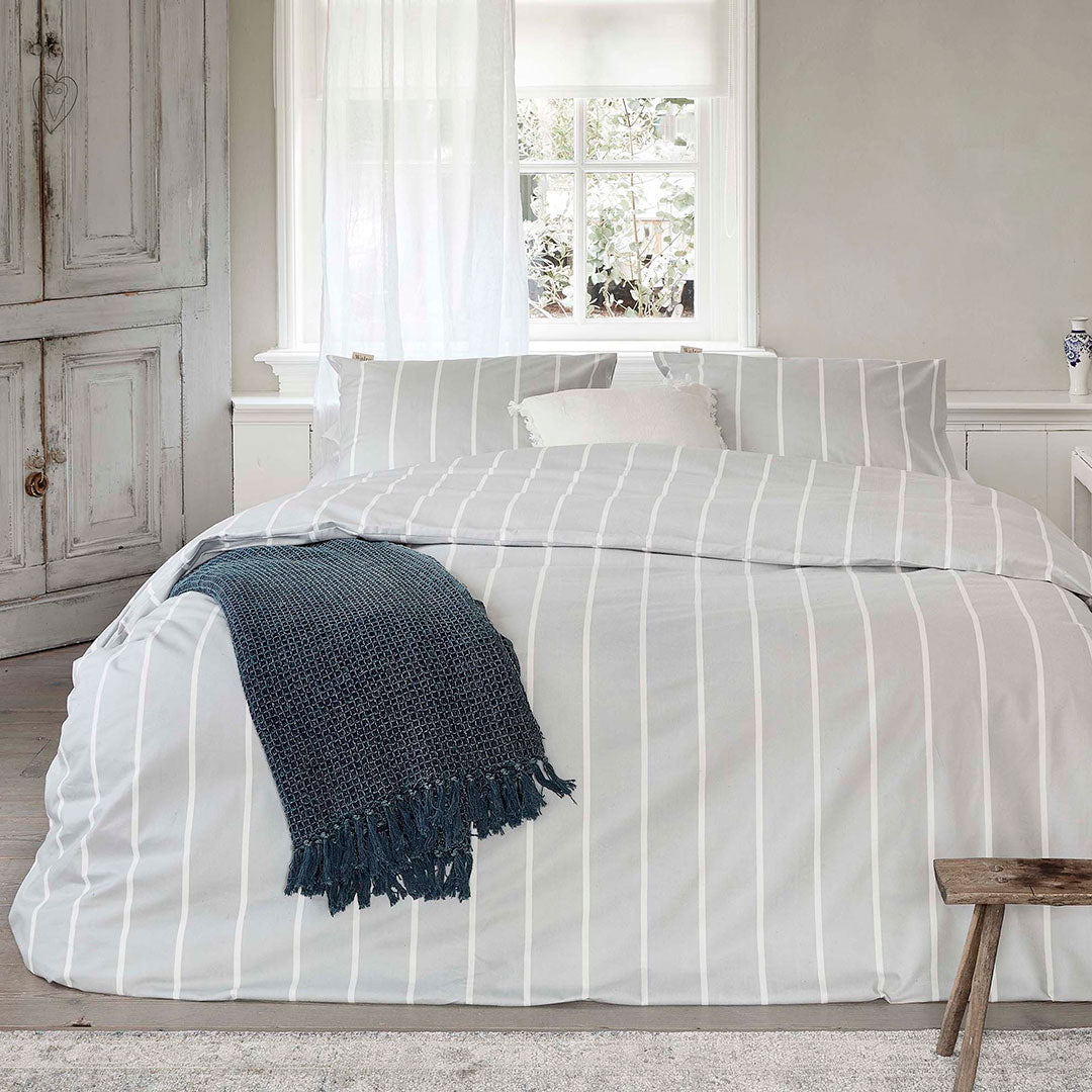 Dekbedovertrek Preppy Pinstripe Grijs