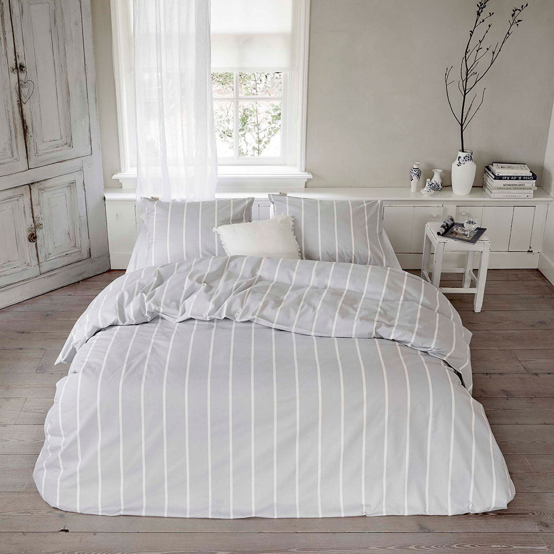 Dekbedovertrek Preppy Pinstripe Grijs