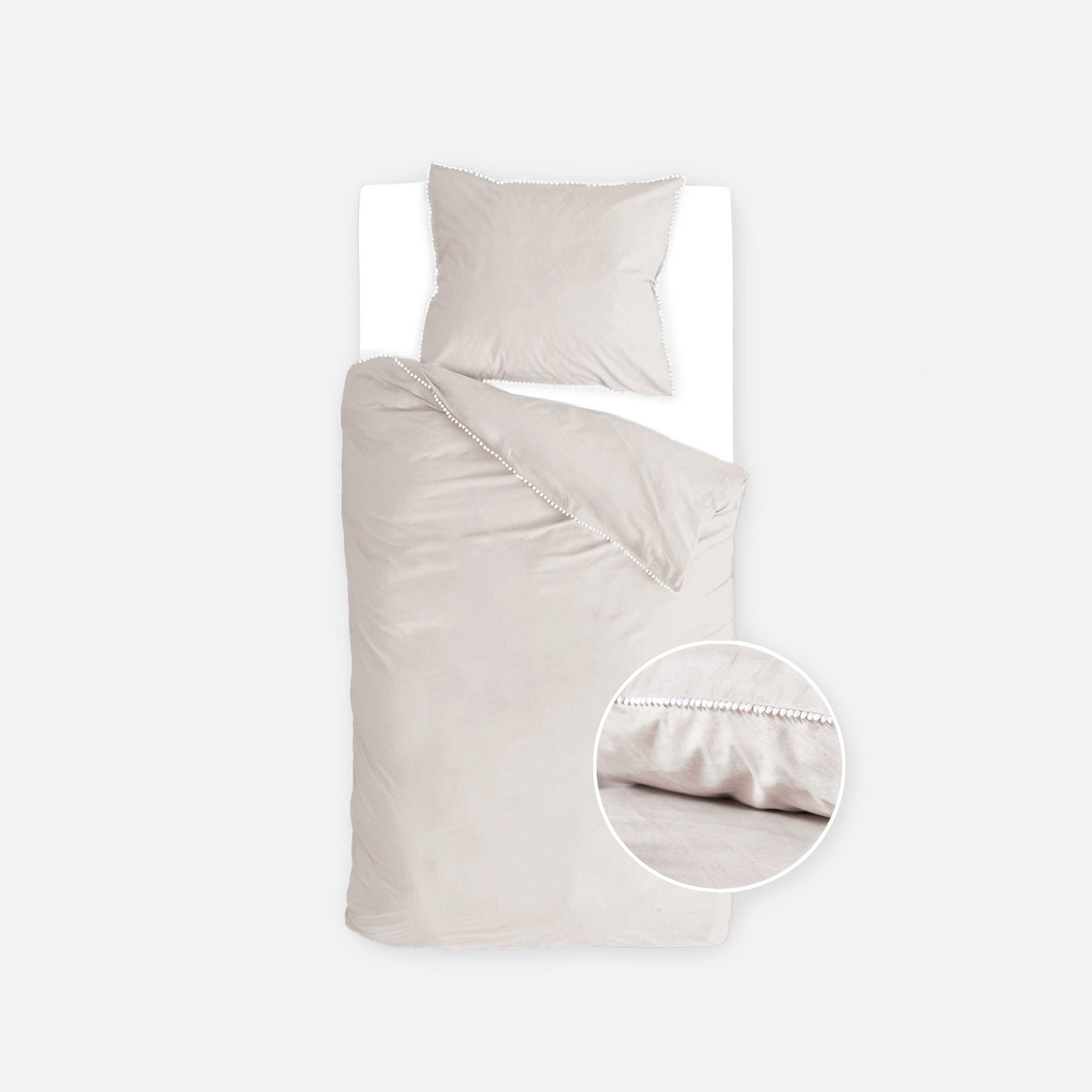 Dekbedovertrek Pretty Pom Pom Naturel