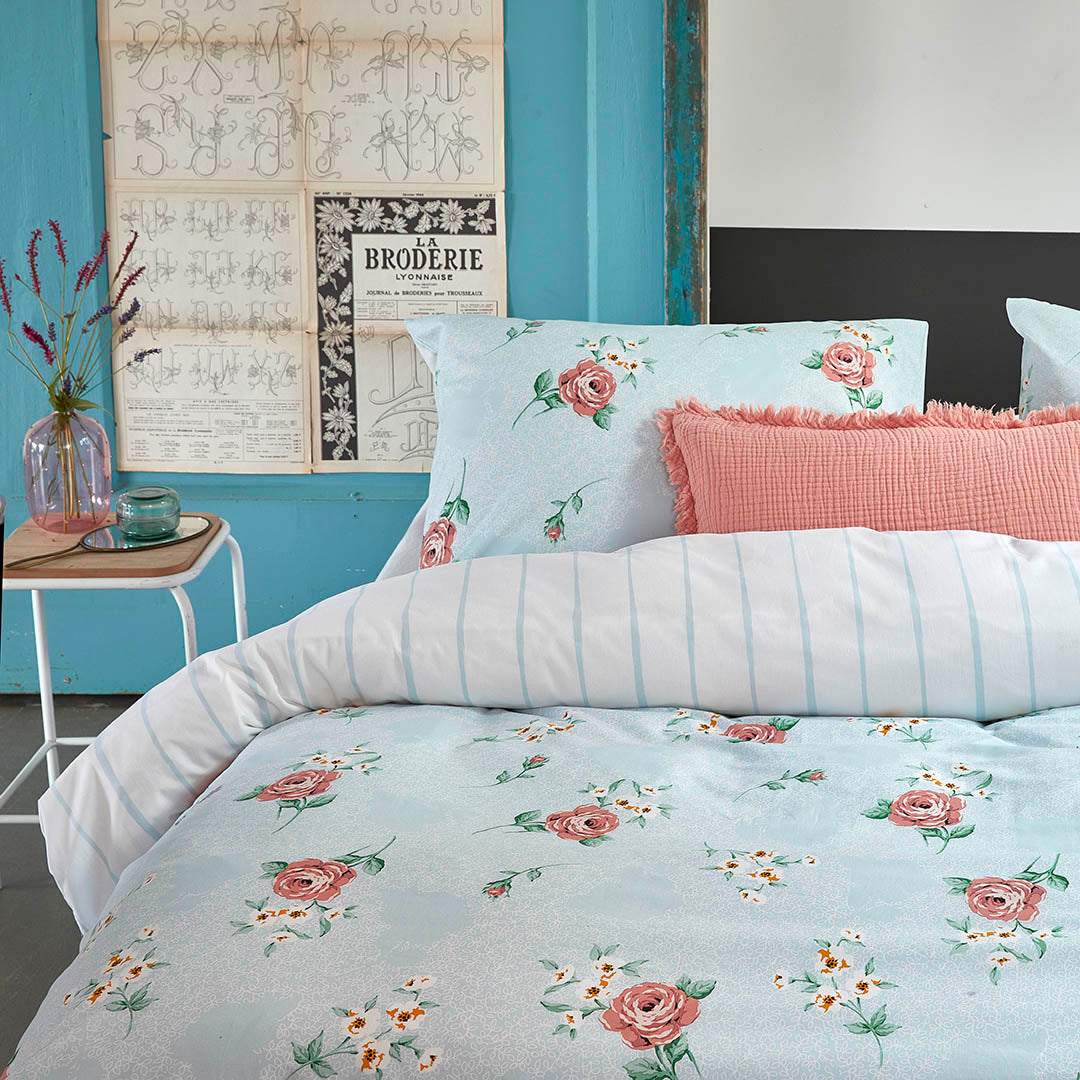 Dekbedovertrek Red Roses Blauw