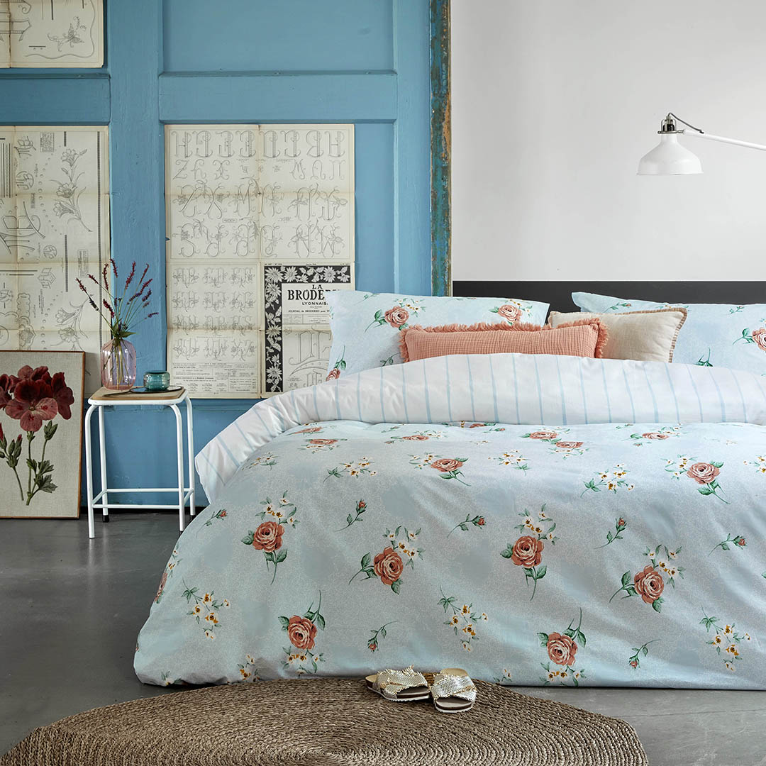 Dekbedovertrek Red Roses Blauw