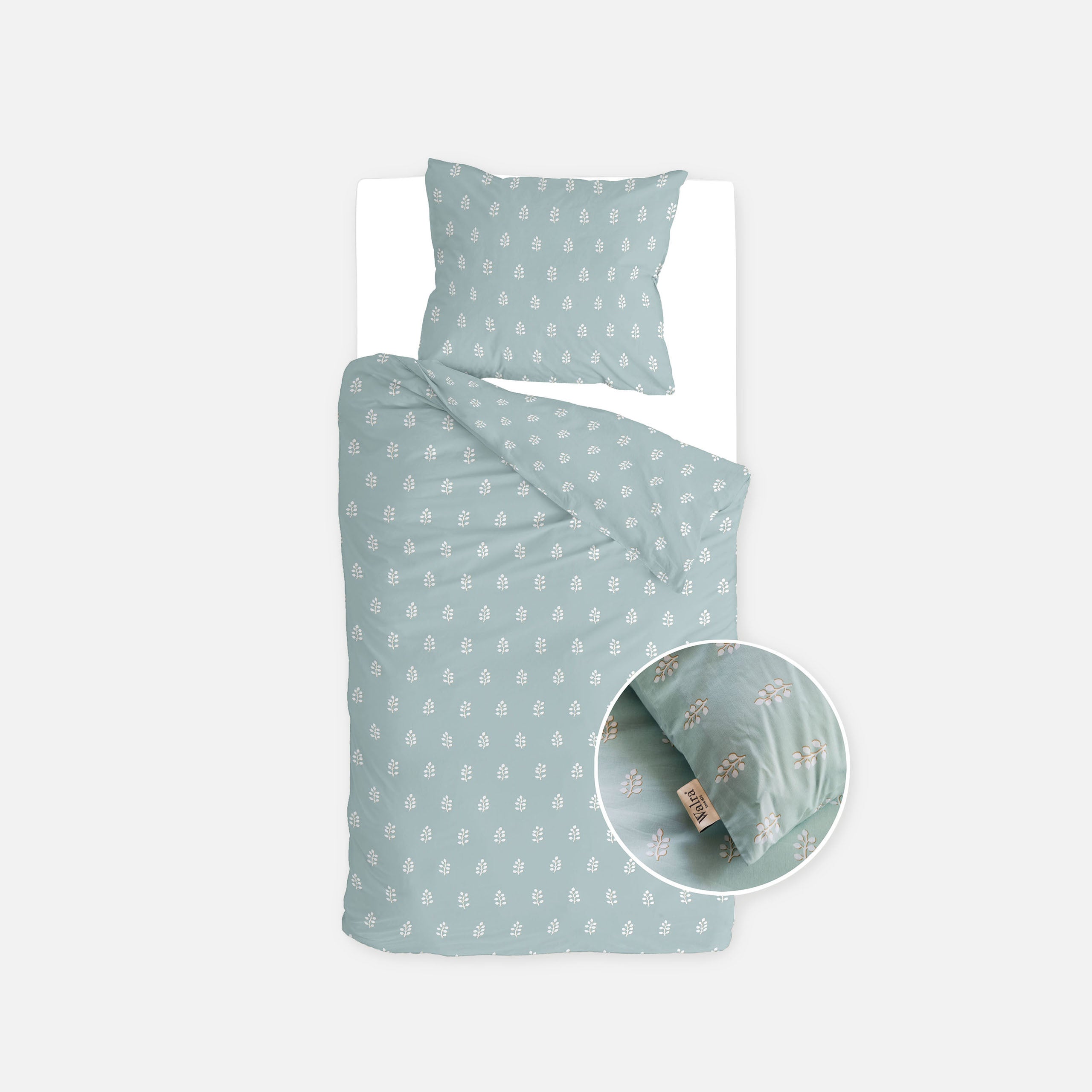 Dekbedovertrek Remade Lucky Leaves Zeeblauw