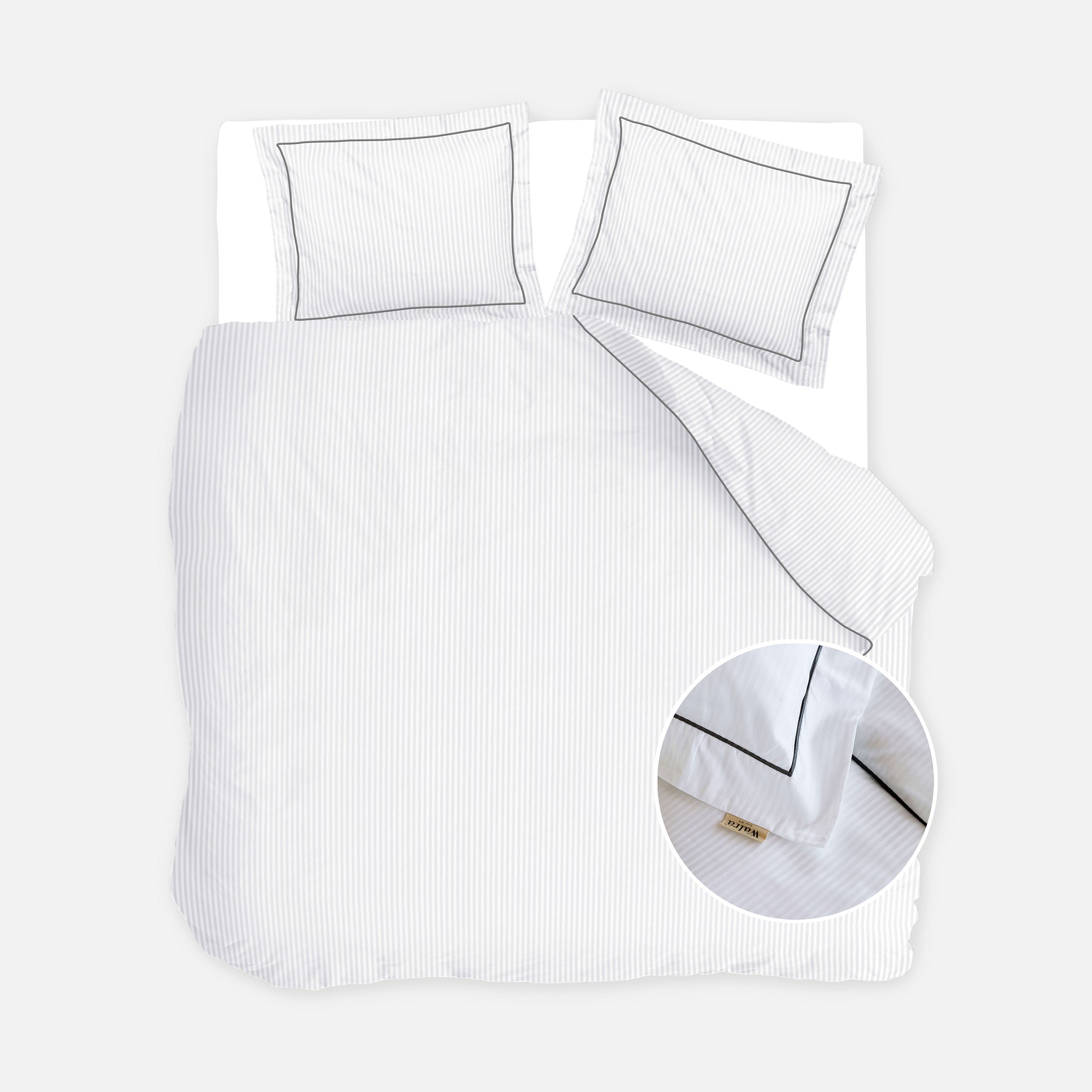 Dekbedovertrek Subtile Stripes Wit / Antraciet