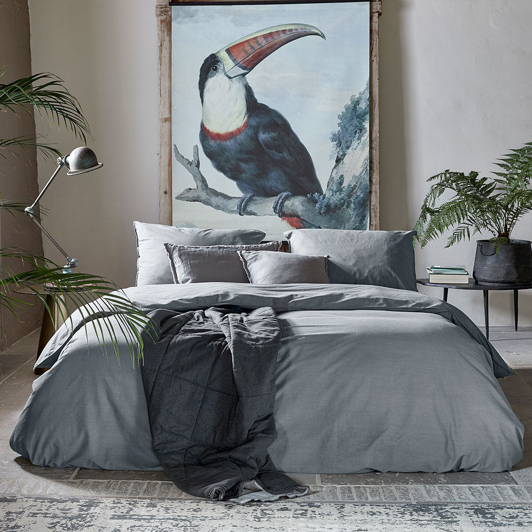 Dekbedovertrek Vintage Cotton Elephant Grey