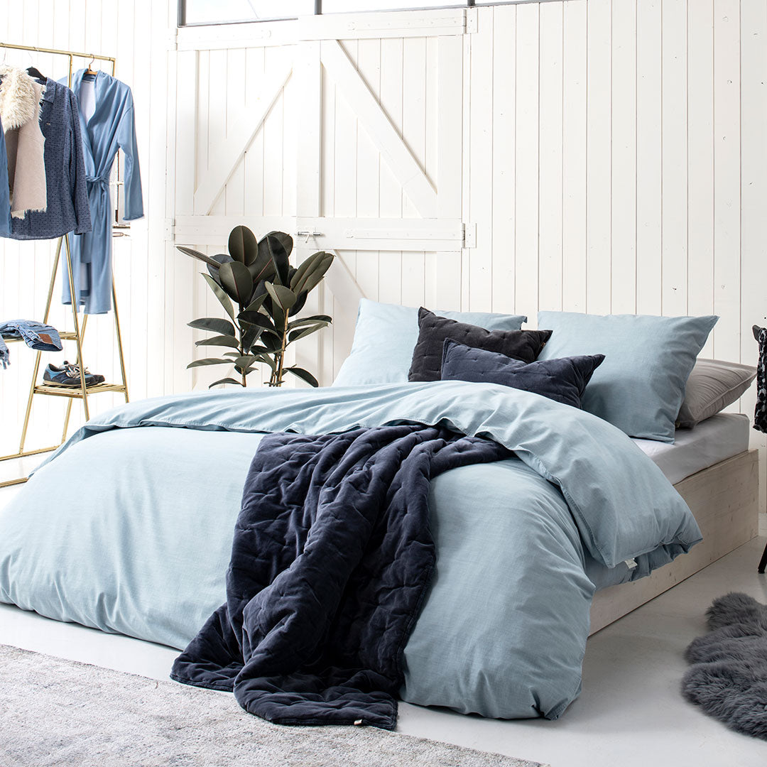 Dekbedovertrek Vintage Cotton Jeans Blauw