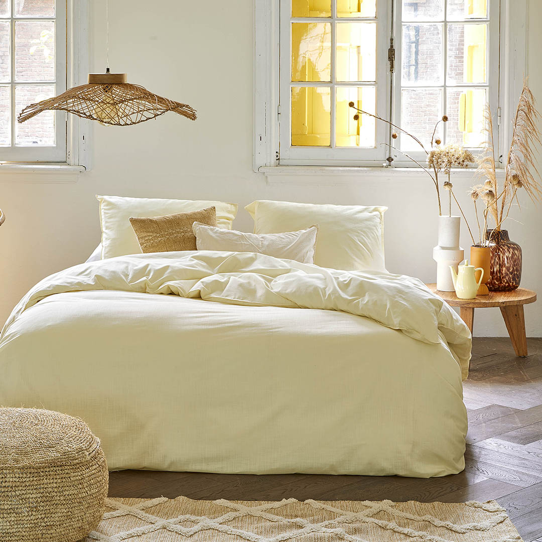 Dekbedovertrek Vintage Cotton Geel