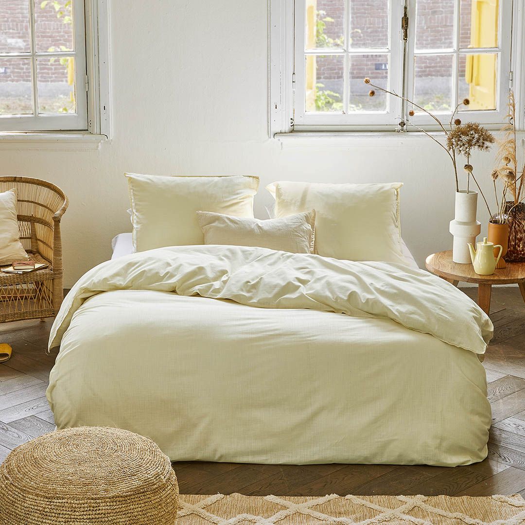 Dekbedovertrek Vintage Cotton Geel