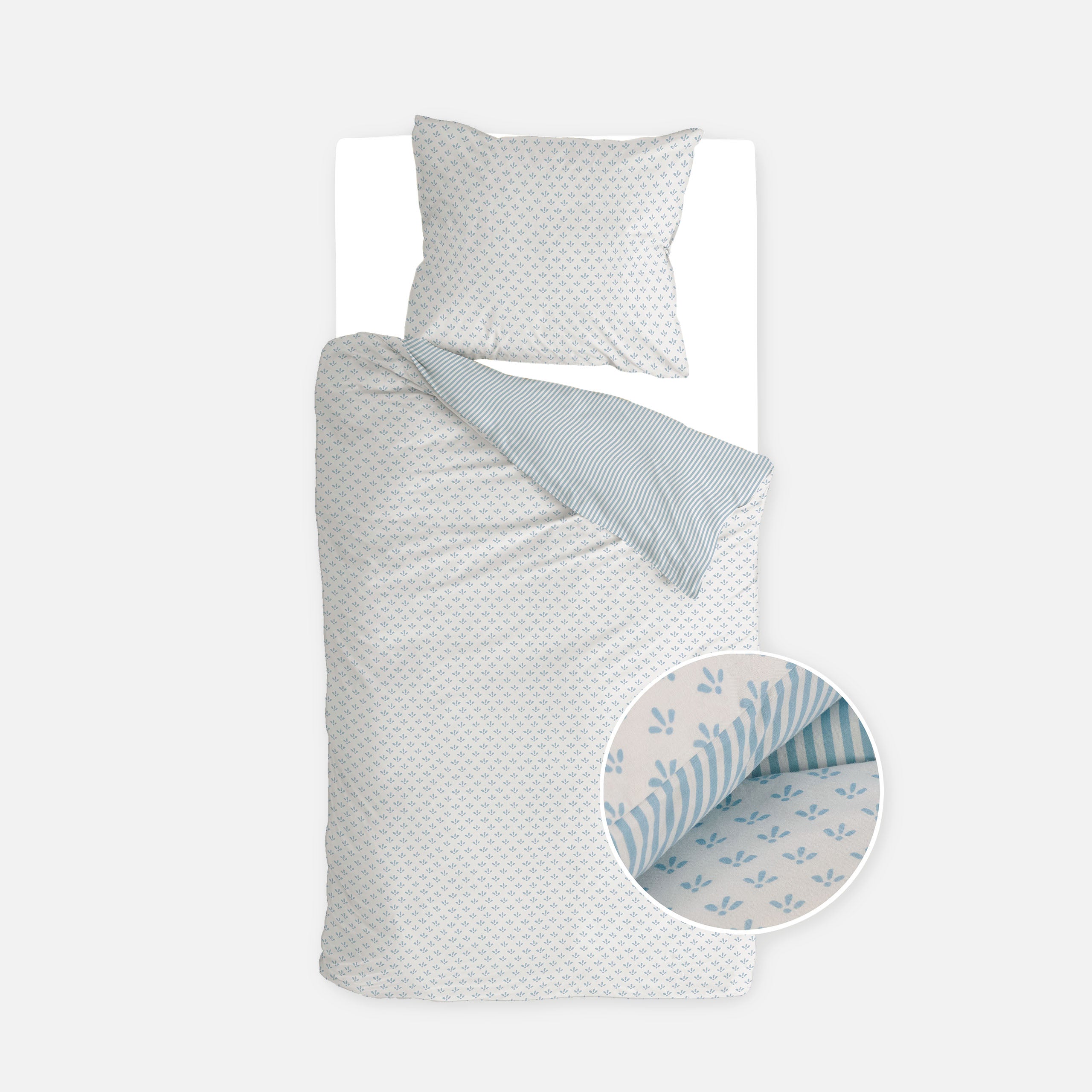 Dekbedovertrek Warm Whispers Off White / Blauw