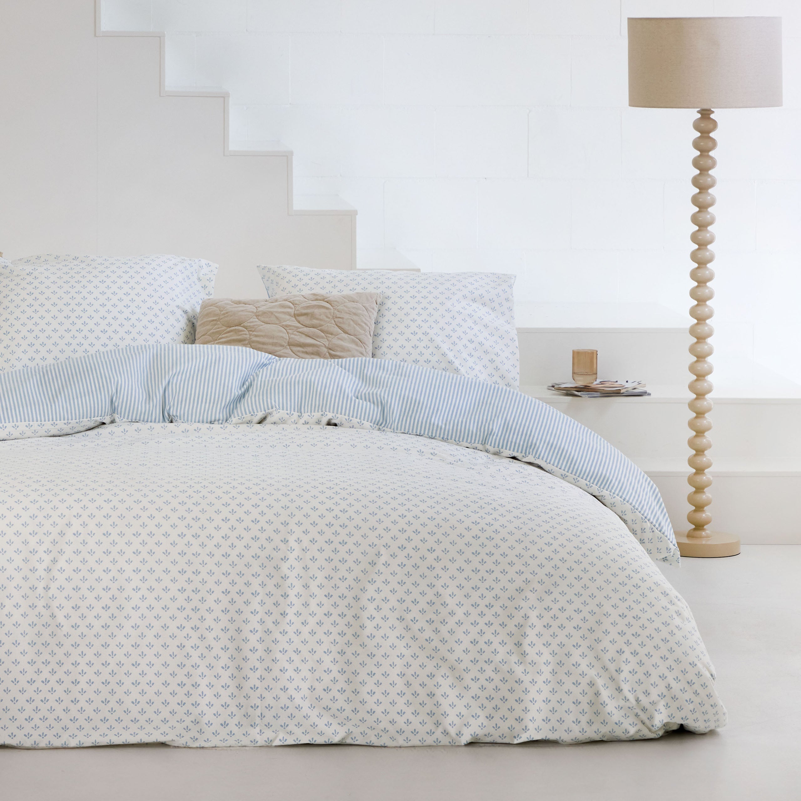 Dekbedovertrek Warm Whispers Off White / Blauw