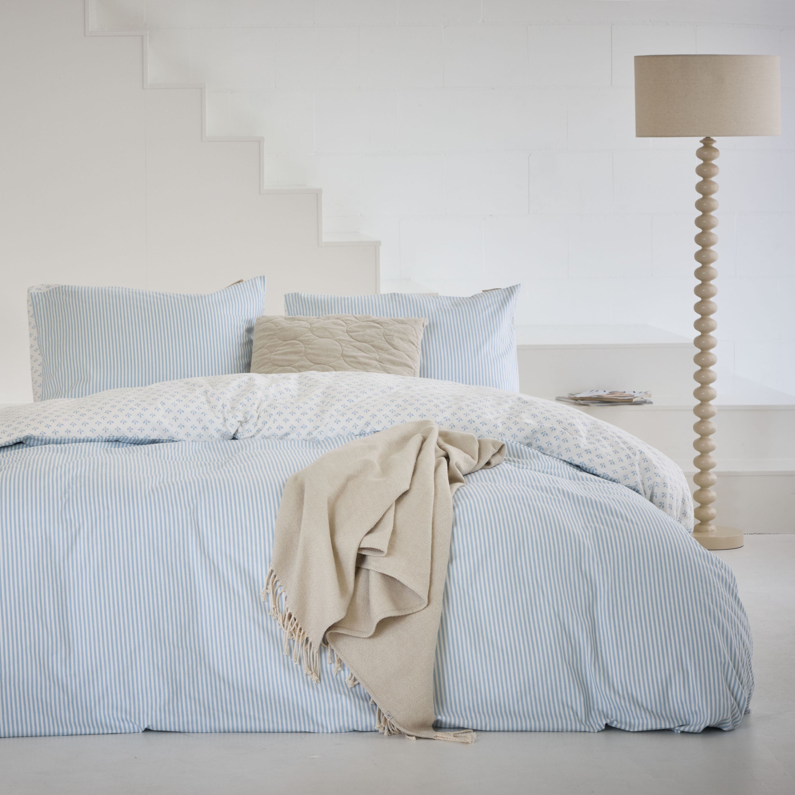 Dekbedovertrek Warm Whispers Off White / Blauw