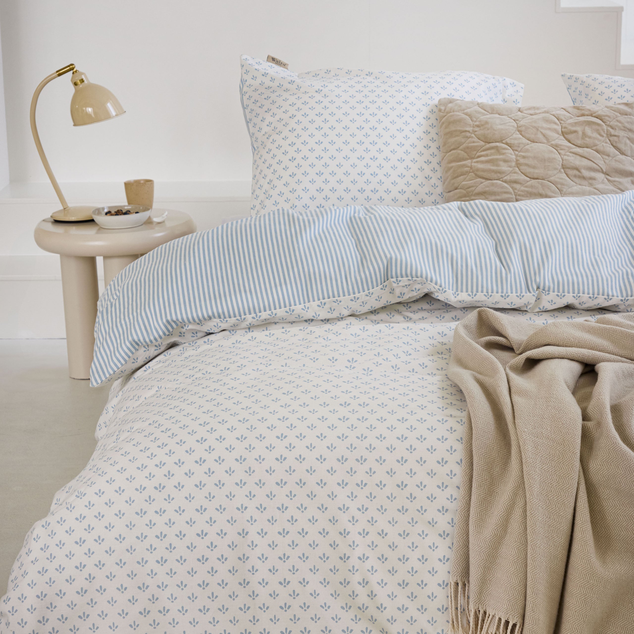 Dekbedovertrek Warm Whispers Off White / Blauw