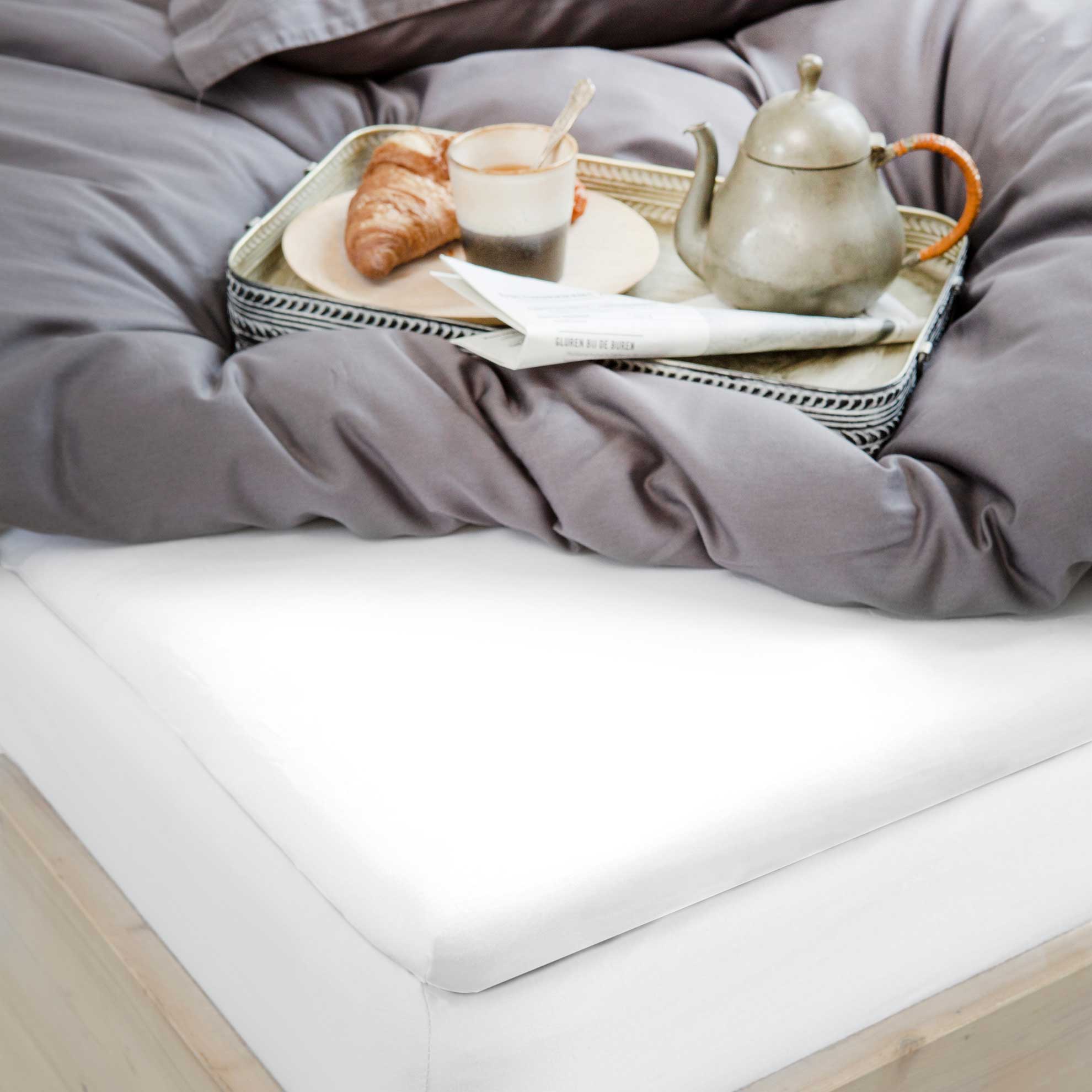 Hoeslaken Crispy Cotton Topper Wit