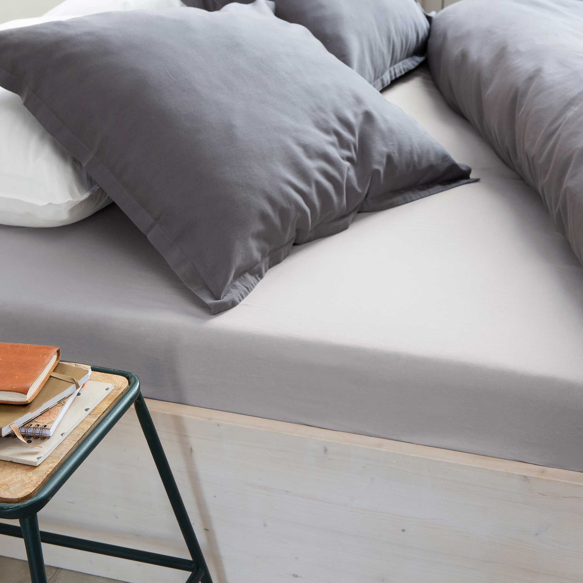 Hoeslaken Crispy Cotton Grijs