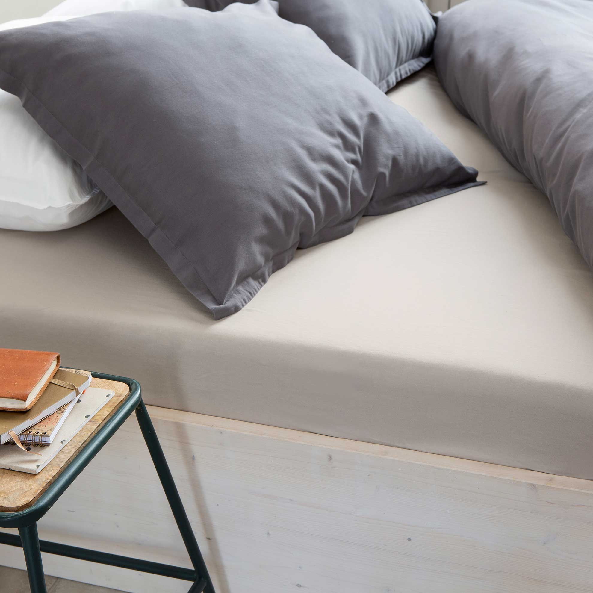 Hoeslaken Crispy Cotton Zand