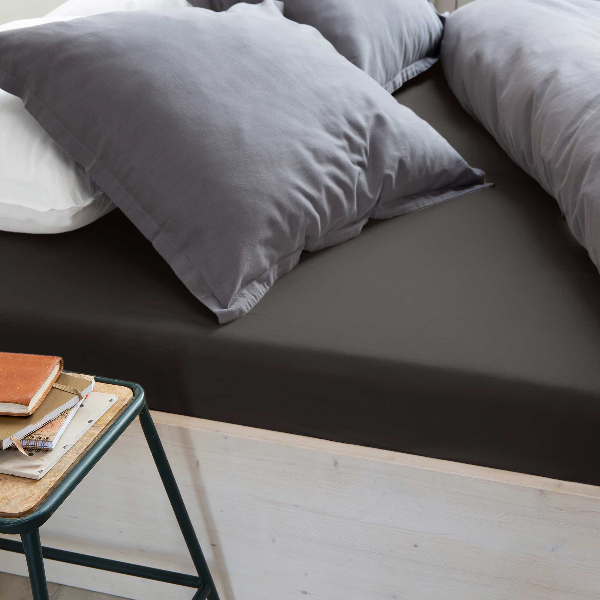 Hoeslaken Jersey Stretch Antraciet