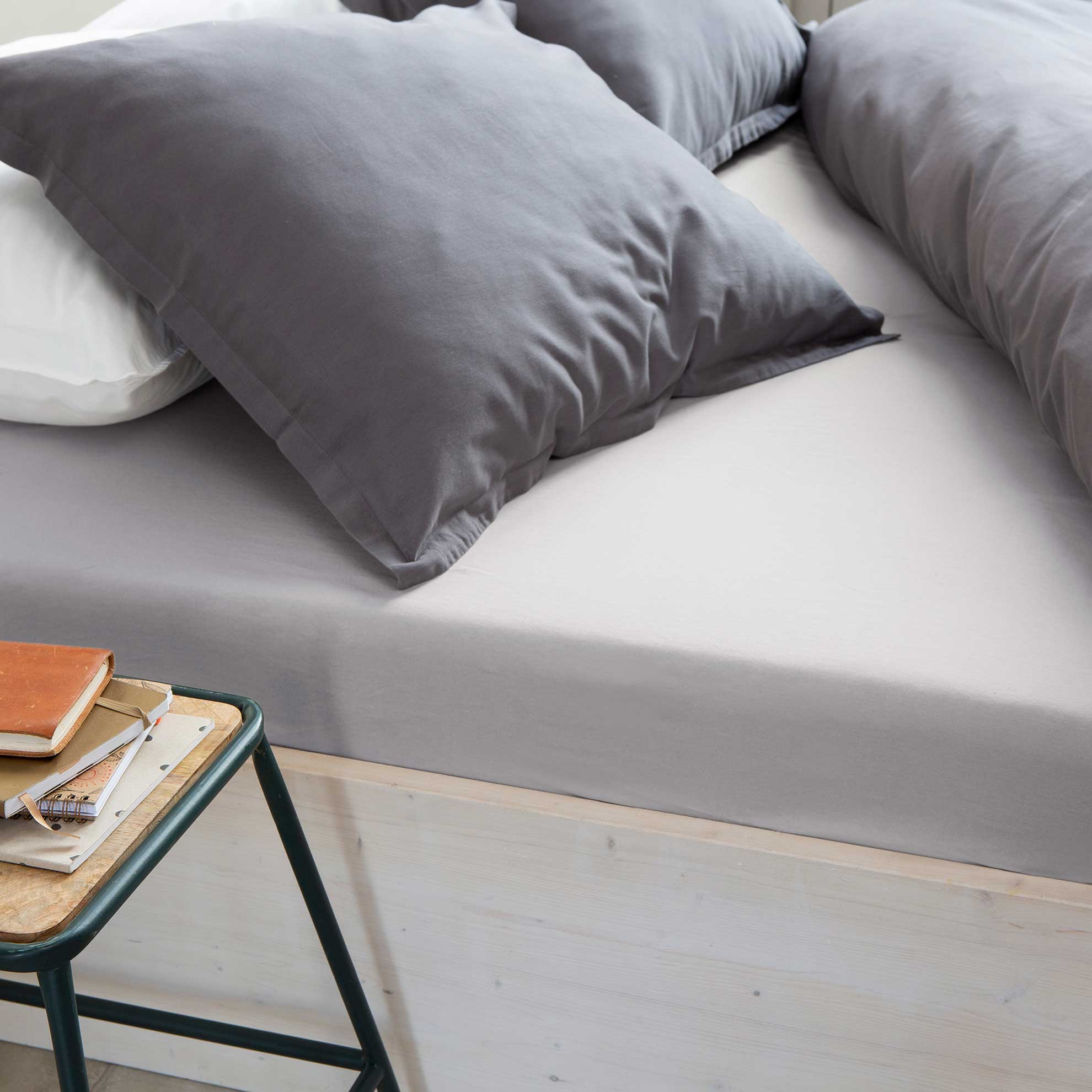 Hoeslaken Jersey Stretch Grijs