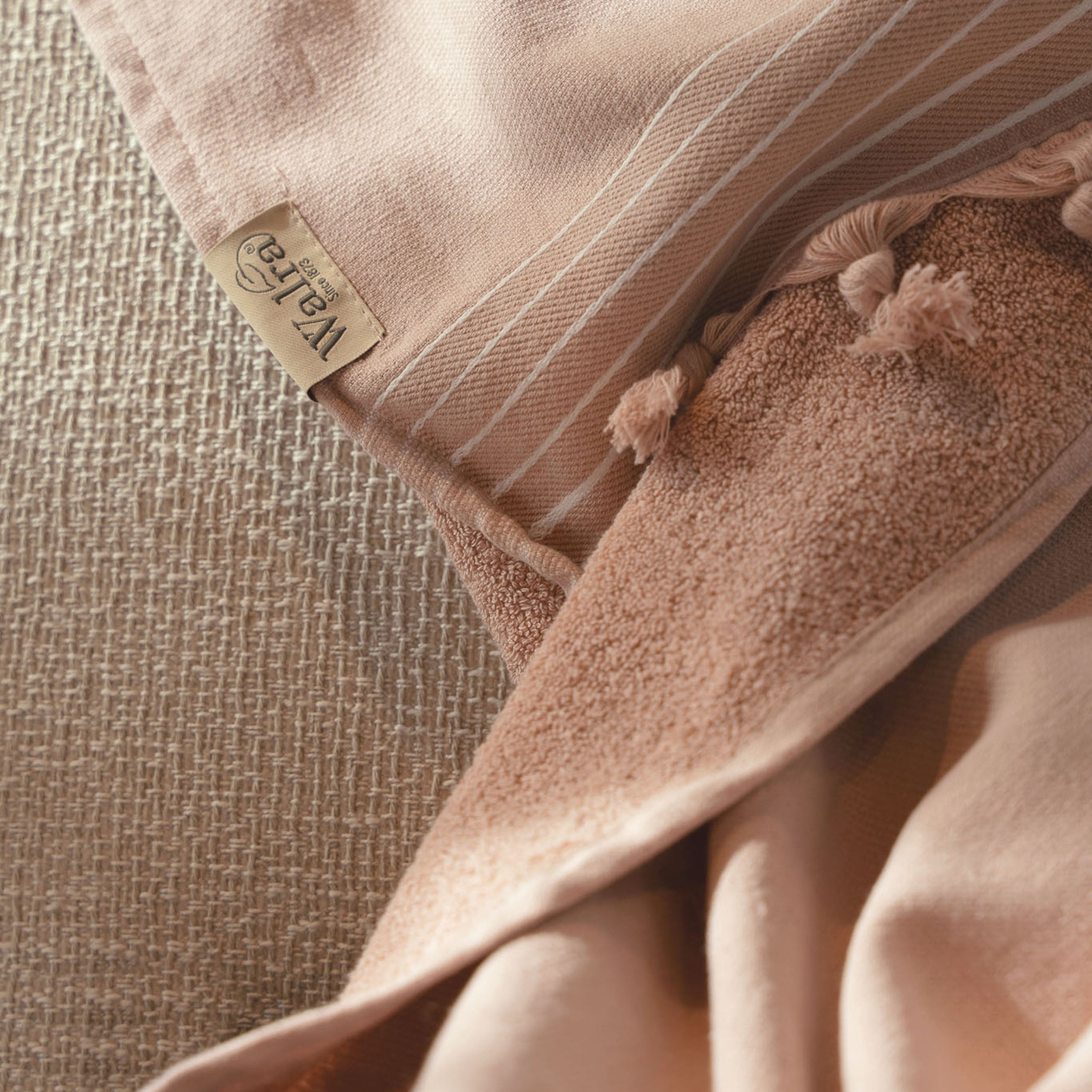 Hamamdoek Remade Cotton Poeder Roze 90x180