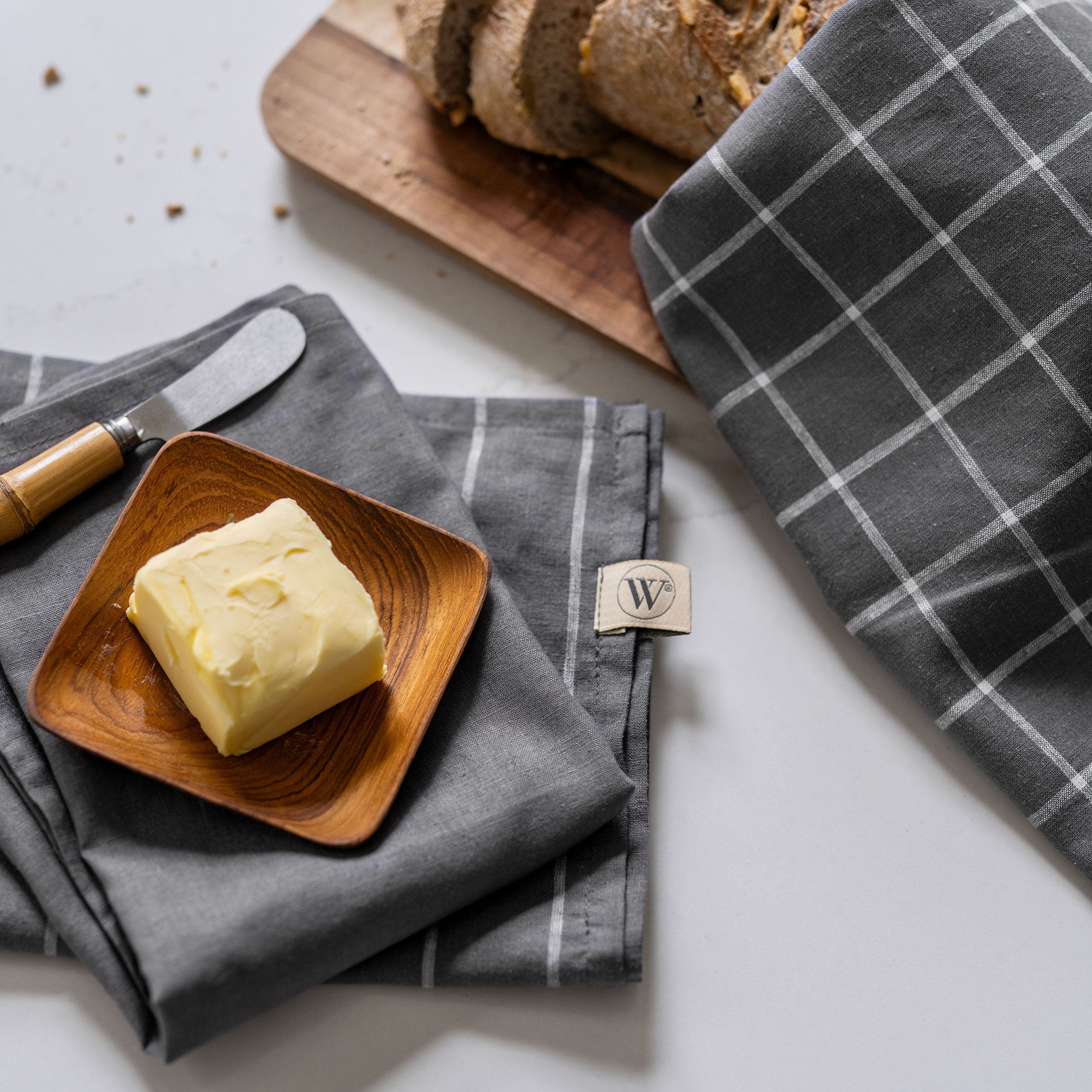 Keukenset Lovely Linen Antraciet 3x 50x70