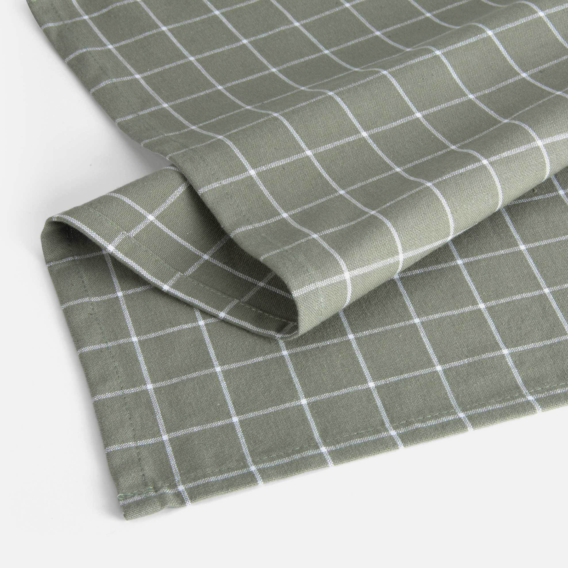 Keukendoek Dry with Cubes Legergroen 50x70