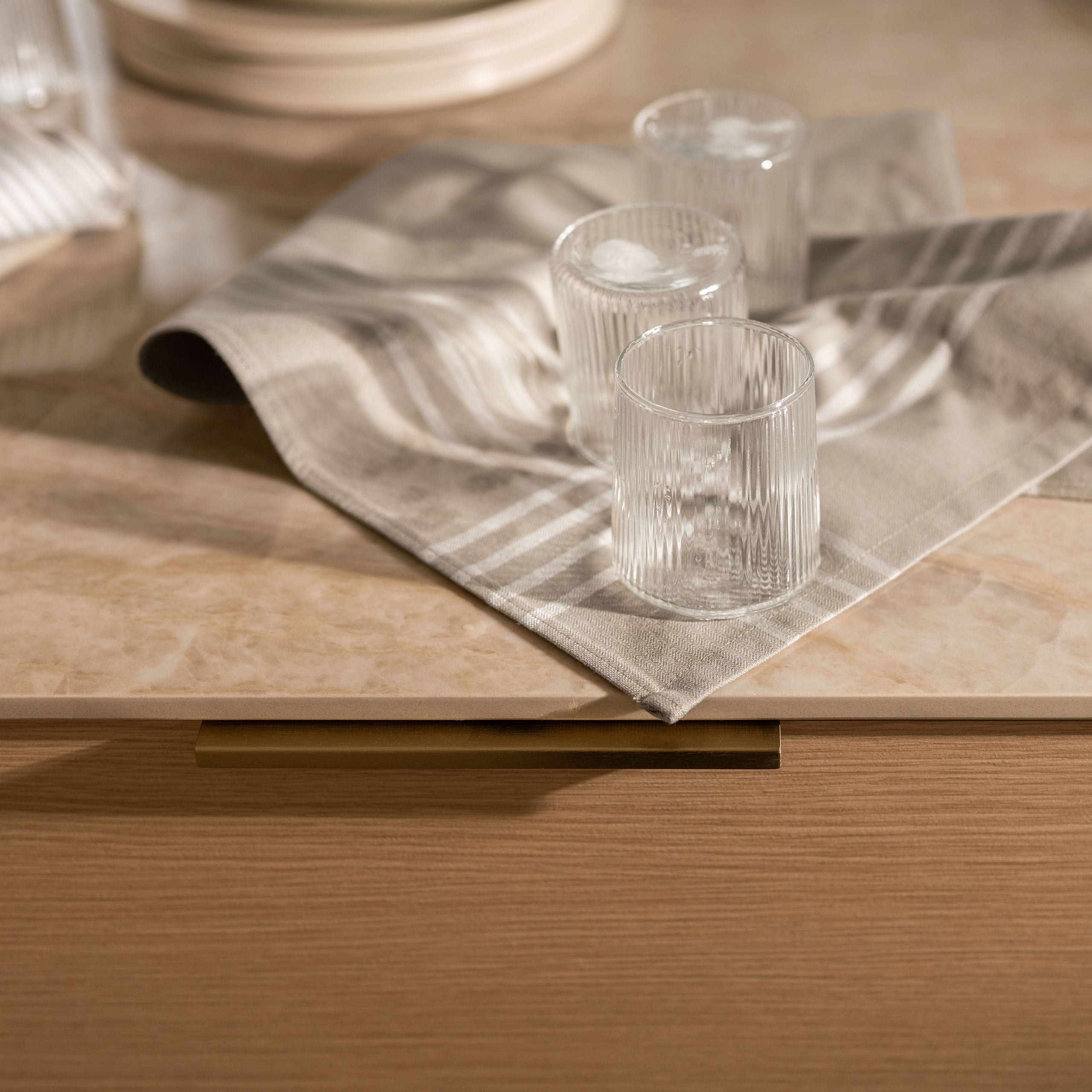 Keukenset Superior Kitchen Set Taupe / Wit 2x 50x70 + 1x 50x50