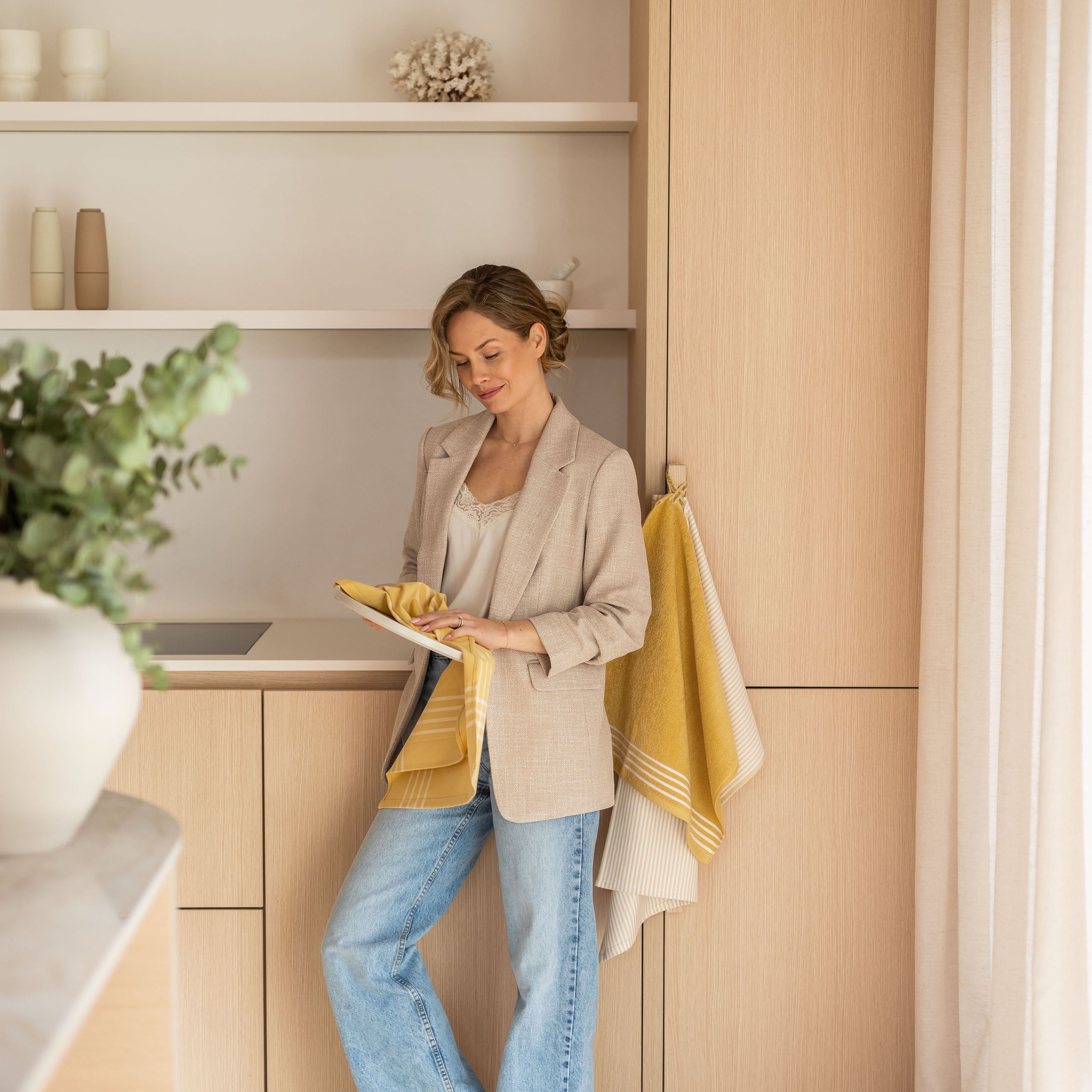 Keukenset Superior Kitchen Set Geel / Wit 2x 50x70 + 1x 50x50