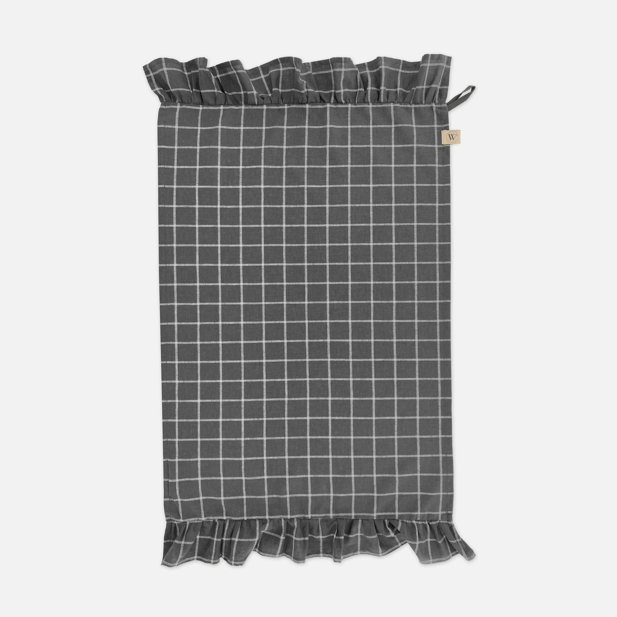 Keukenset Lovely Linen Ruffles Antraciet 3x 50x70