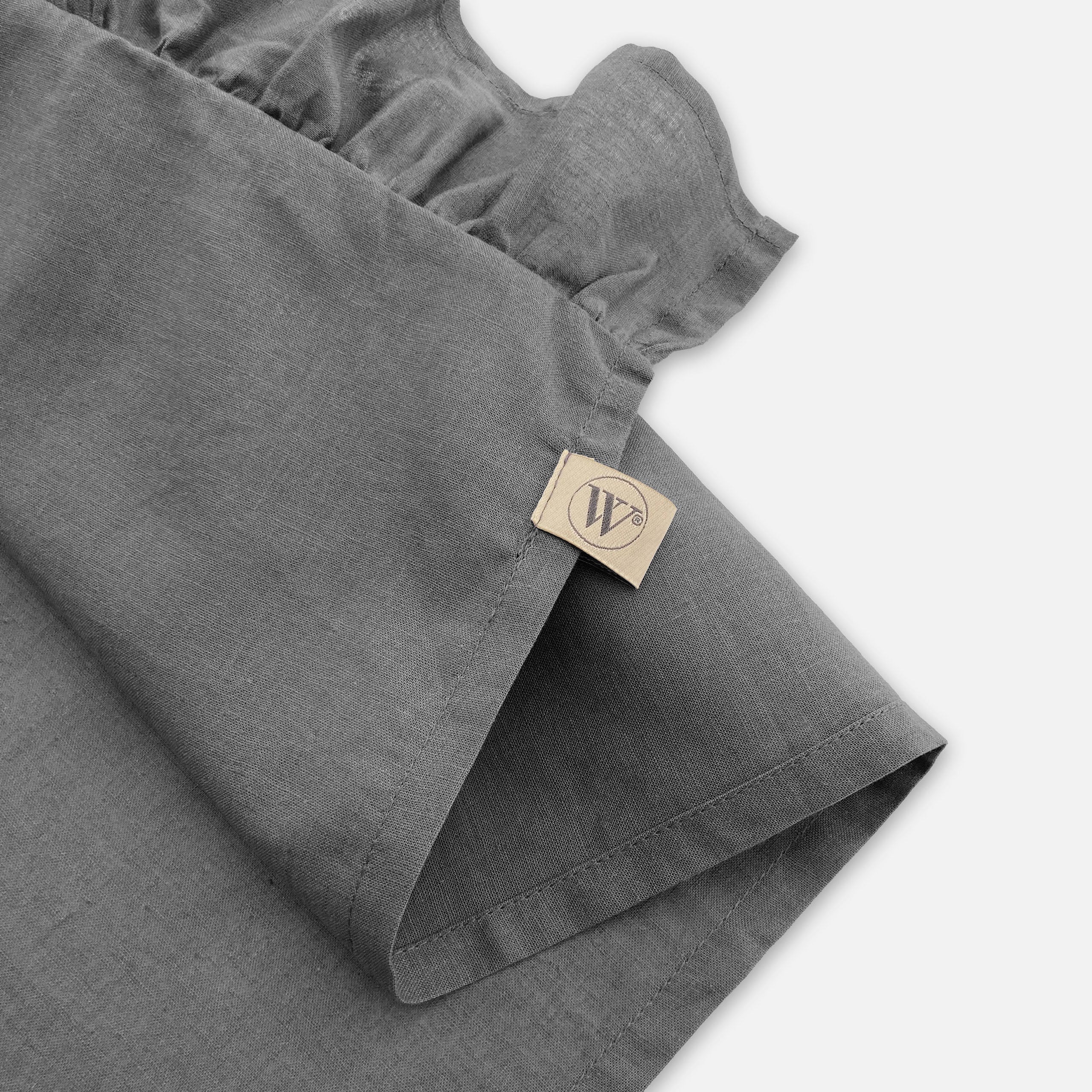 Keukenset Lovely Linen Ruffles Antraciet 3x 50x70