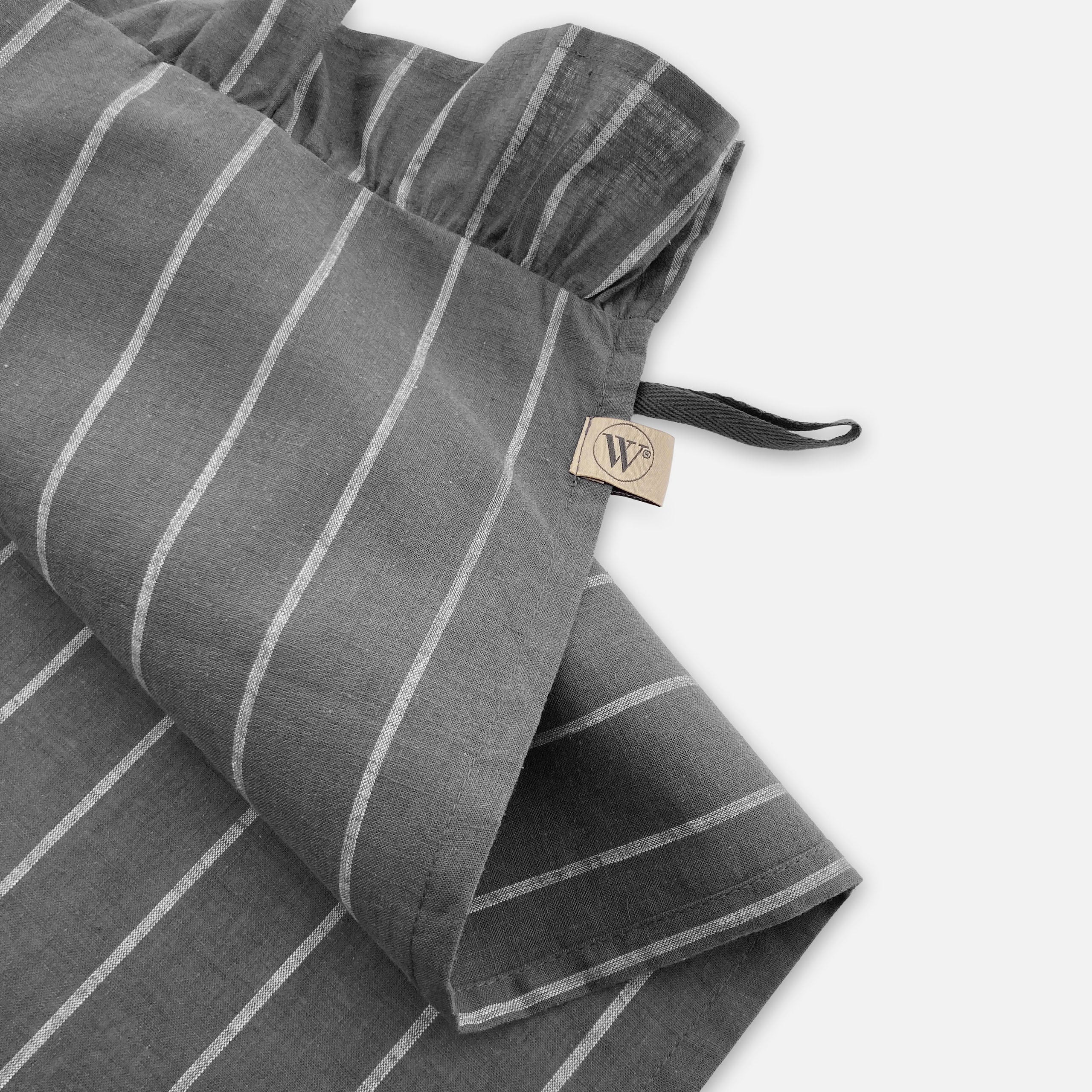 Keukenset Lovely Linen Ruffles Antraciet 3x 50x70