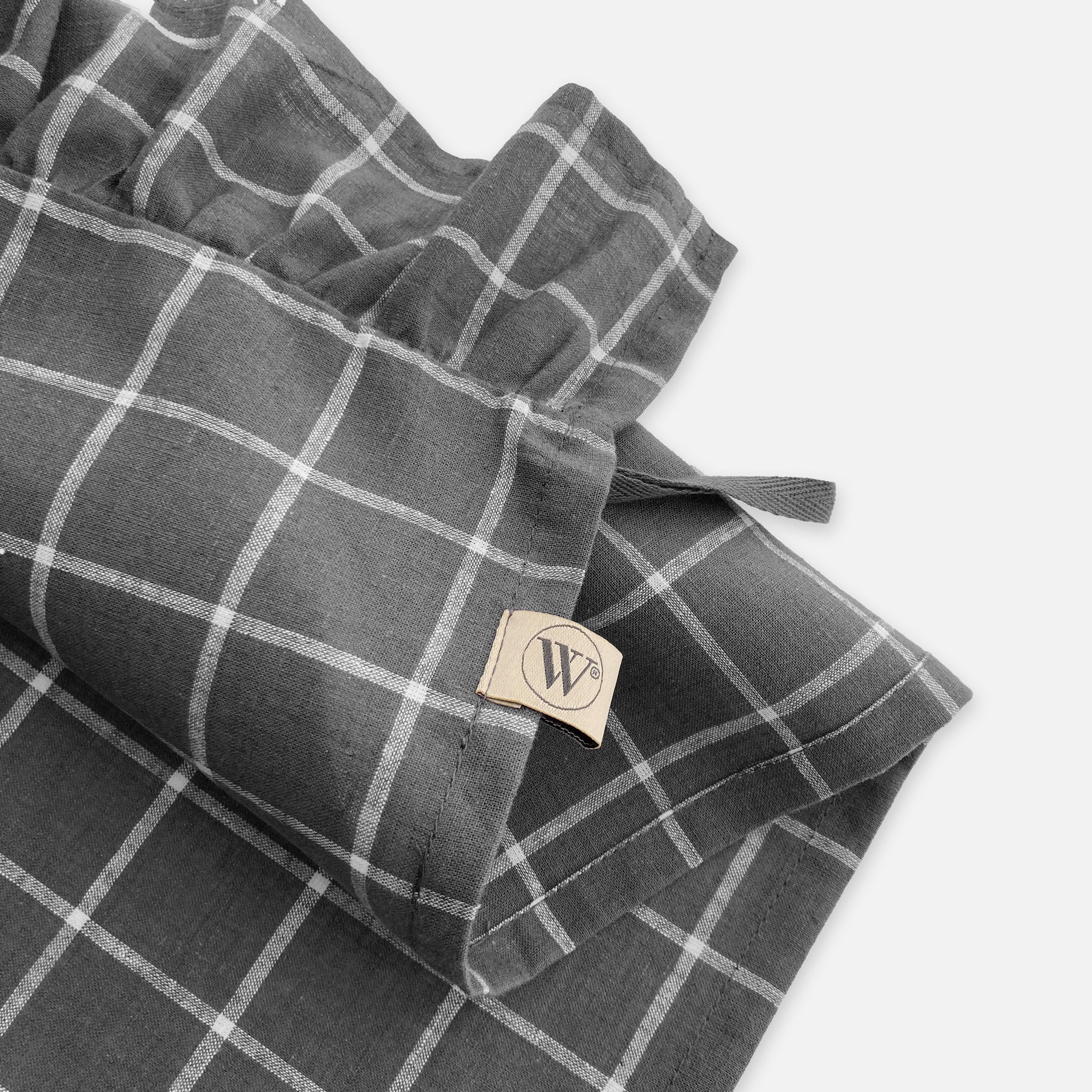 Keukenset Lovely Linen Ruffles Antraciet 3x 50x70