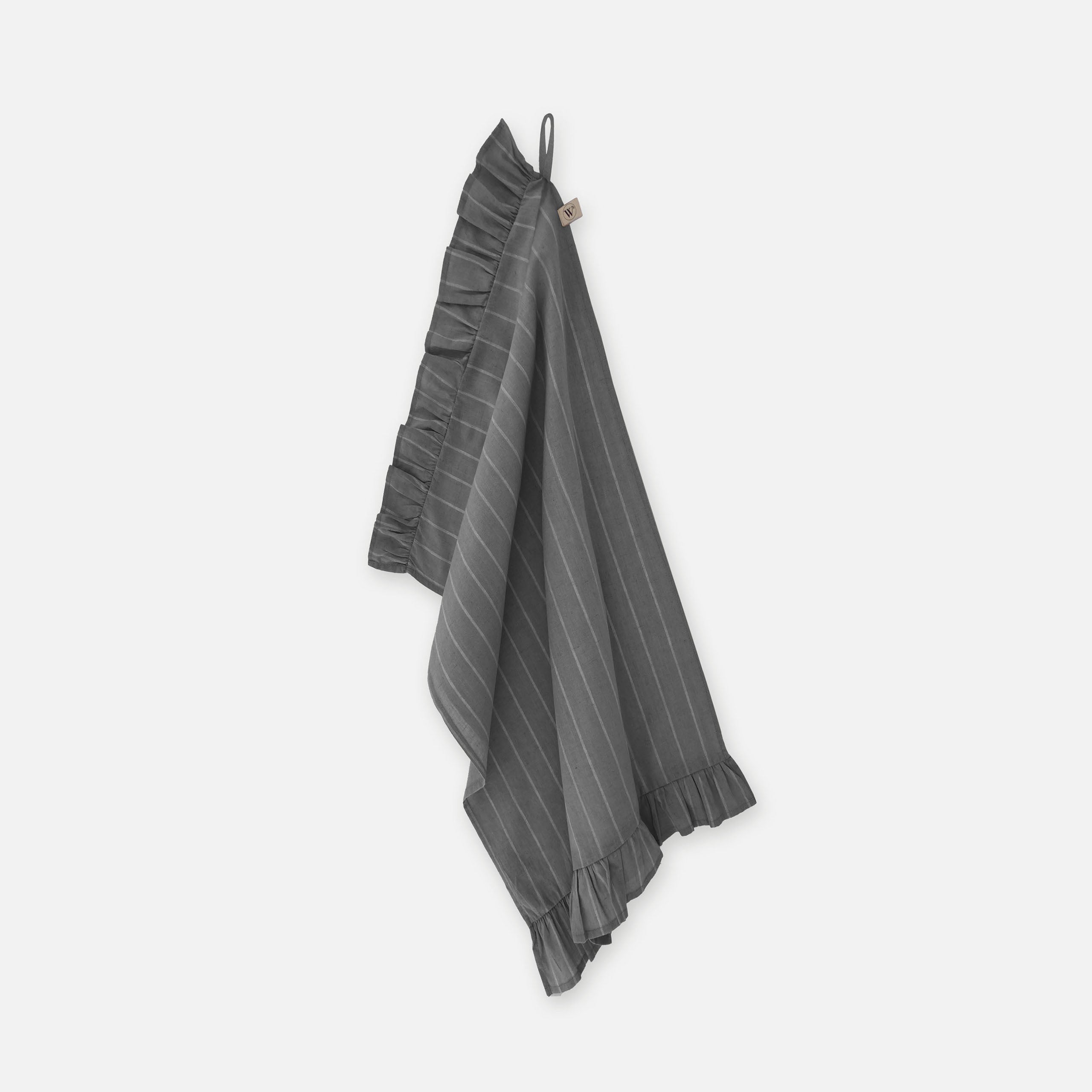 Keukenset Lovely Linen Ruffles Antraciet 3x 50x70