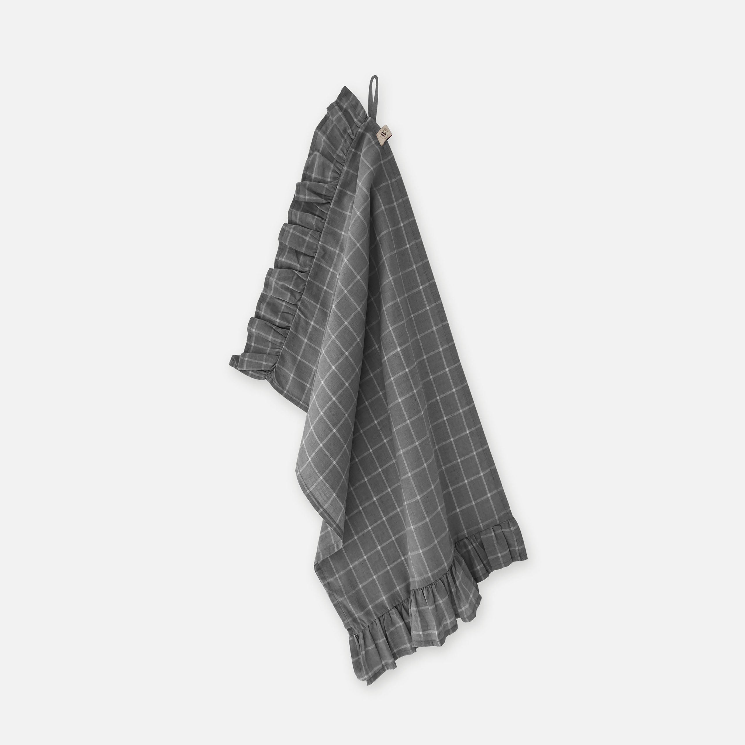 Keukenset Lovely Linen Ruffles Antraciet 3x 50x70