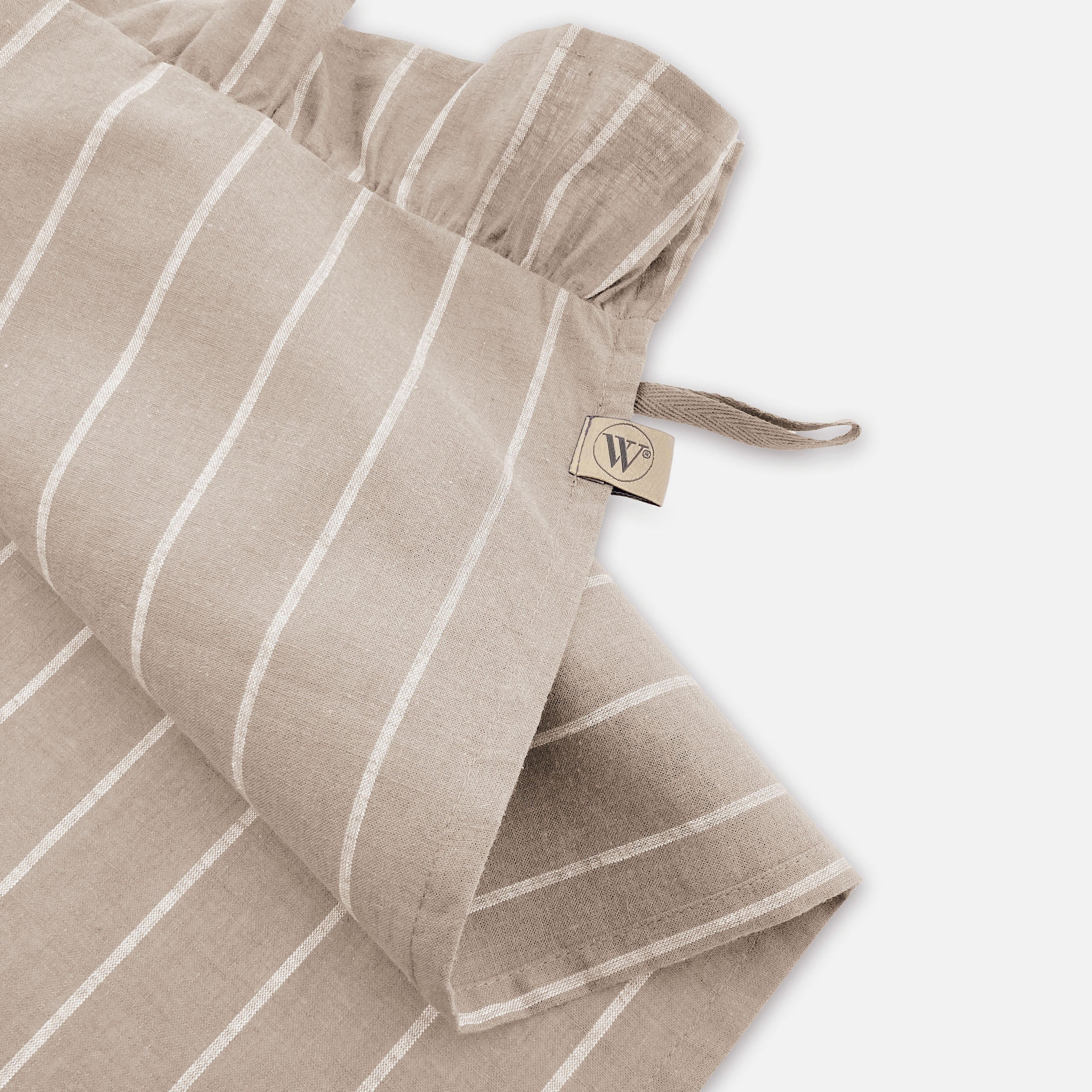 Keukenset Lovely Linen Ruffles Naturel 3x 50x70