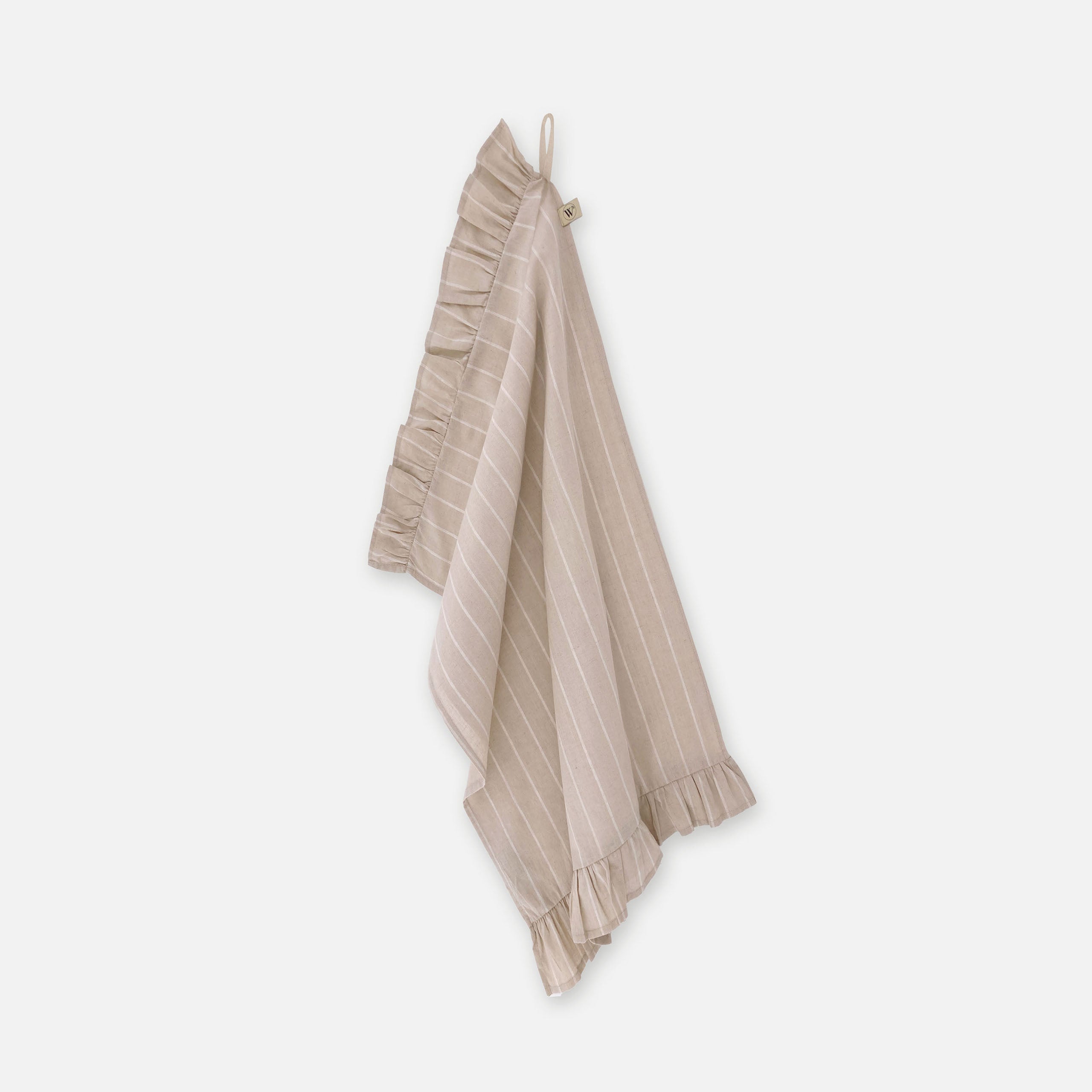 Keukenset Lovely Linen Ruffles Naturel 3x 50x70