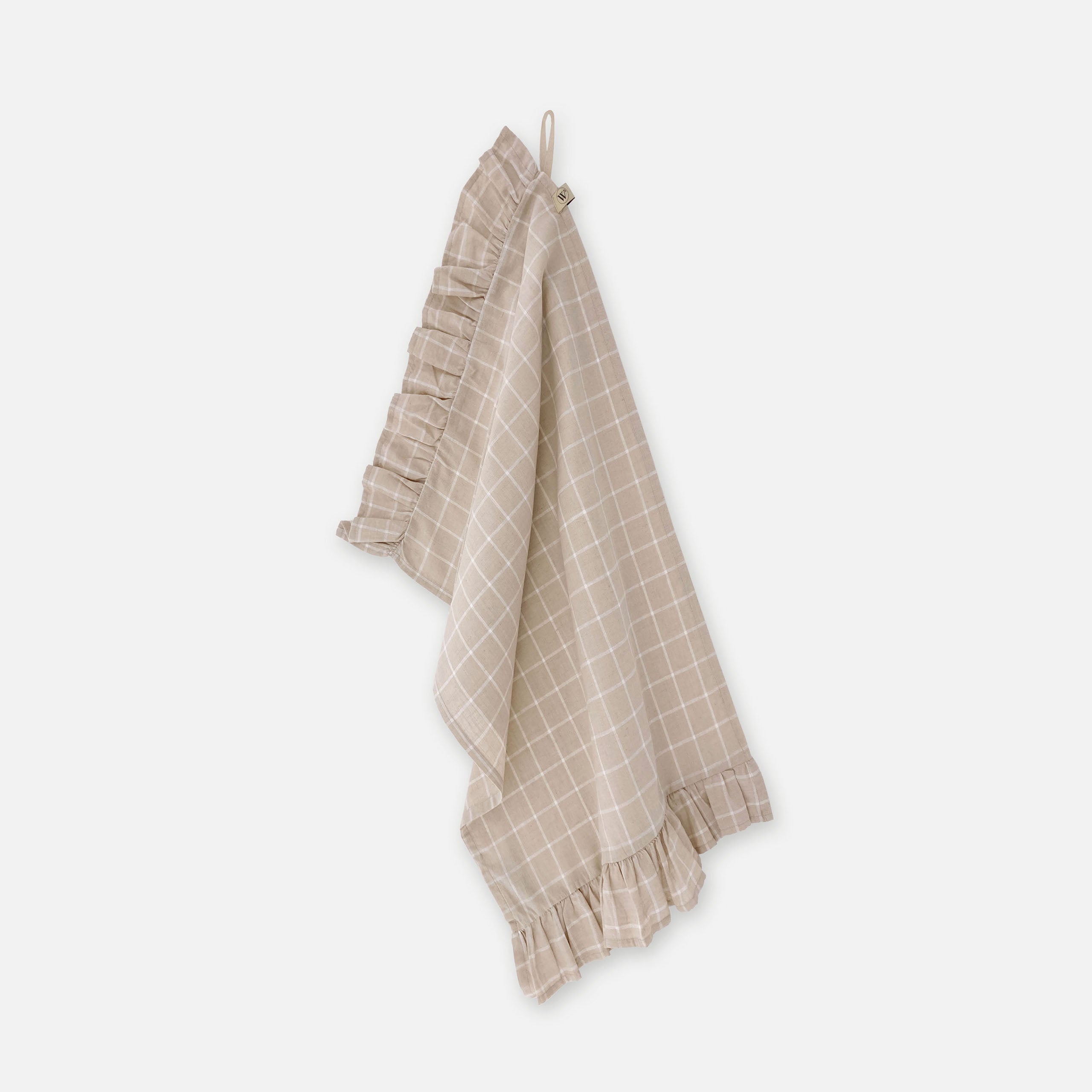 Keukenset Lovely Linen Ruffles Naturel 3x 50x70