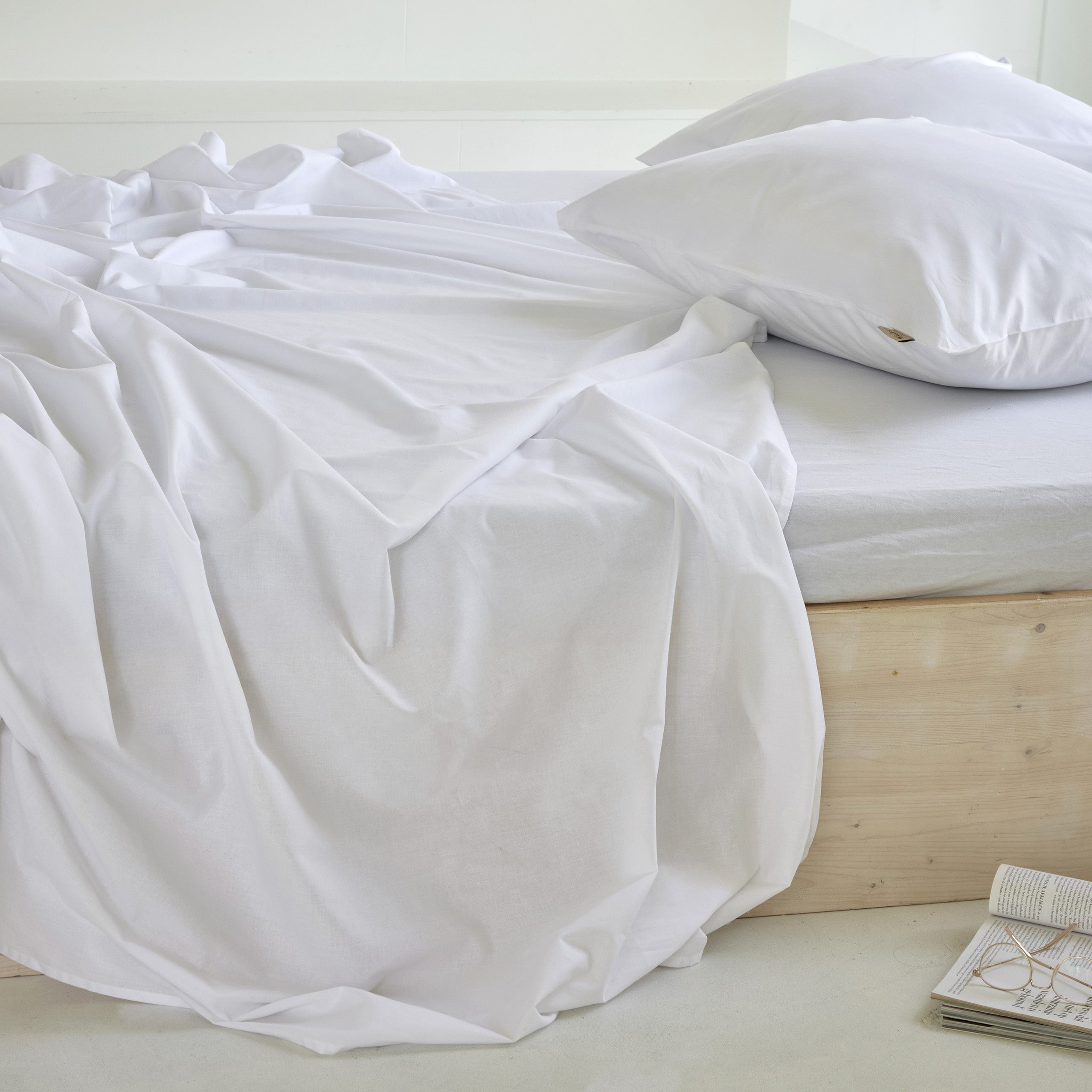 Onderlaken Crispy Cotton Wit