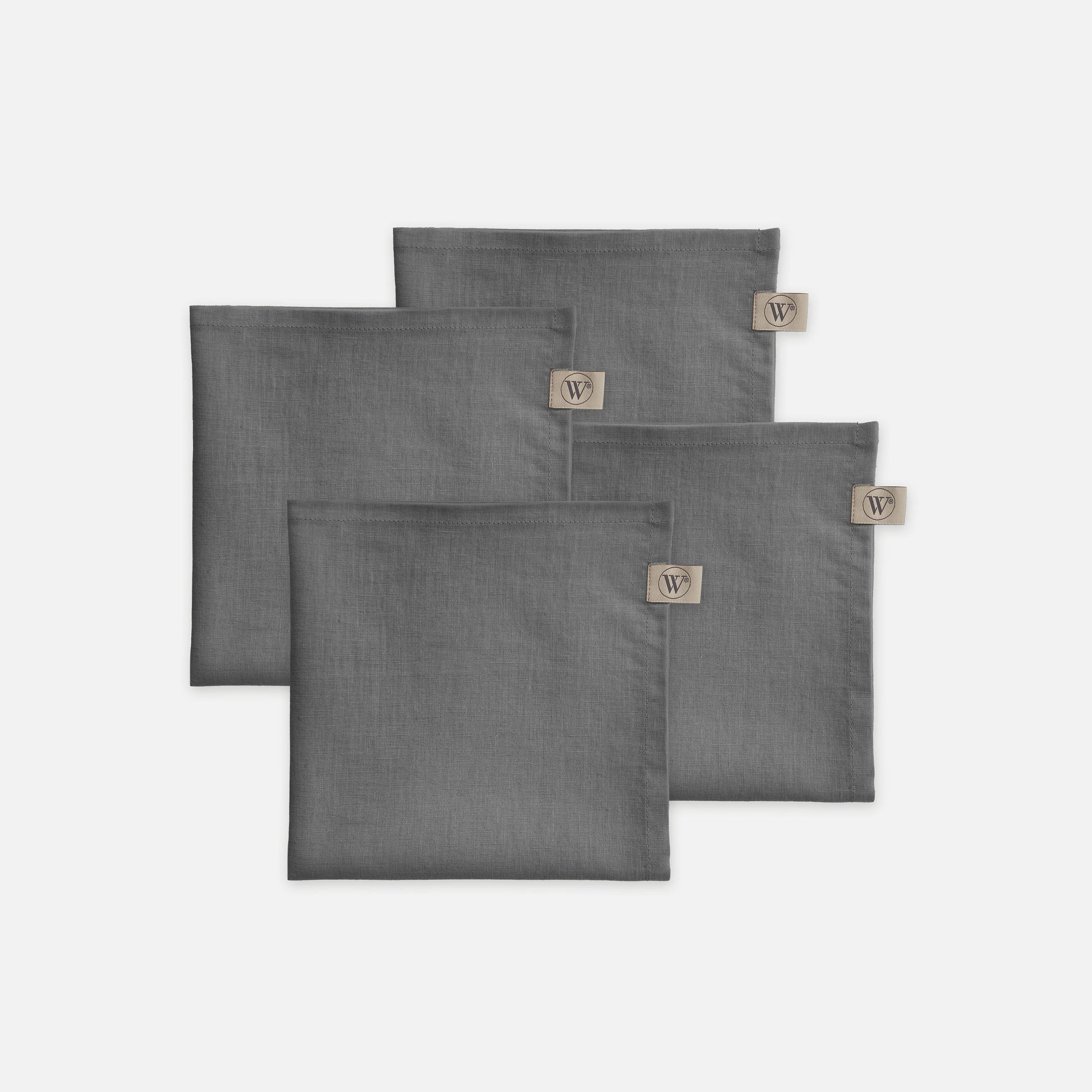 Servet Set Lovely Linen Antraciet 4x 40x40