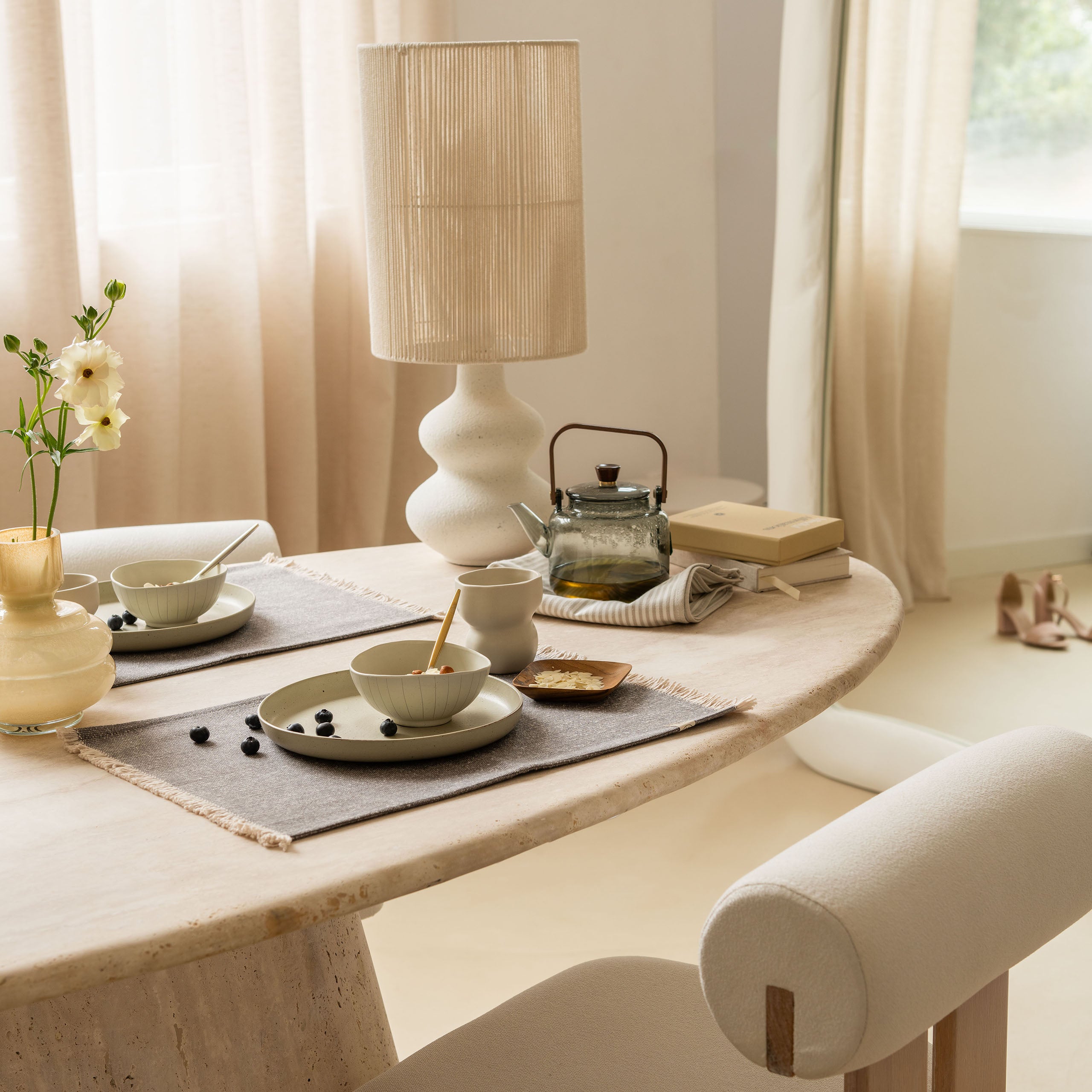 Placemat Set Sweet Raffle Antraciet 2x 35x48