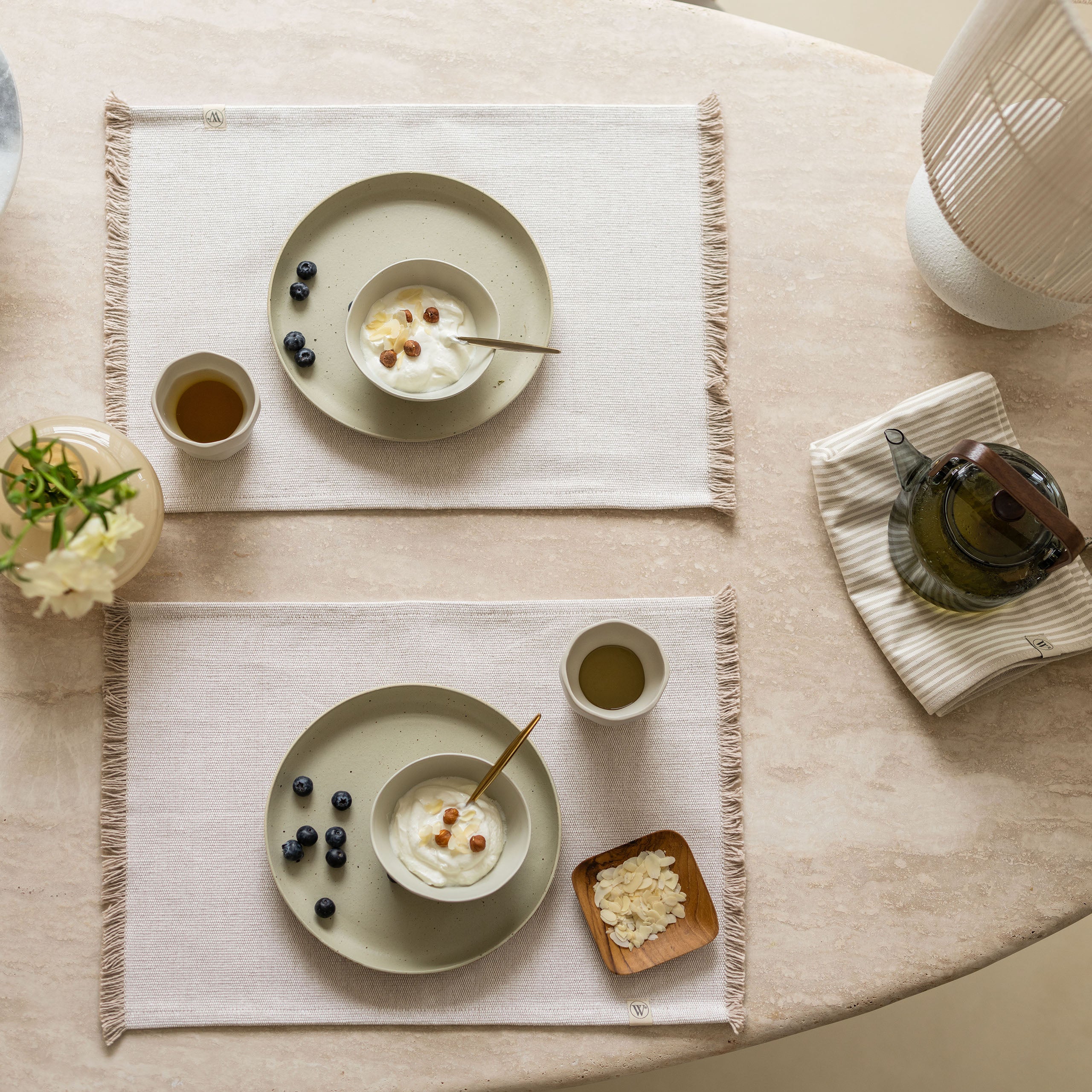 Placemat Set Sweet Raffle Zand 2x 35x48