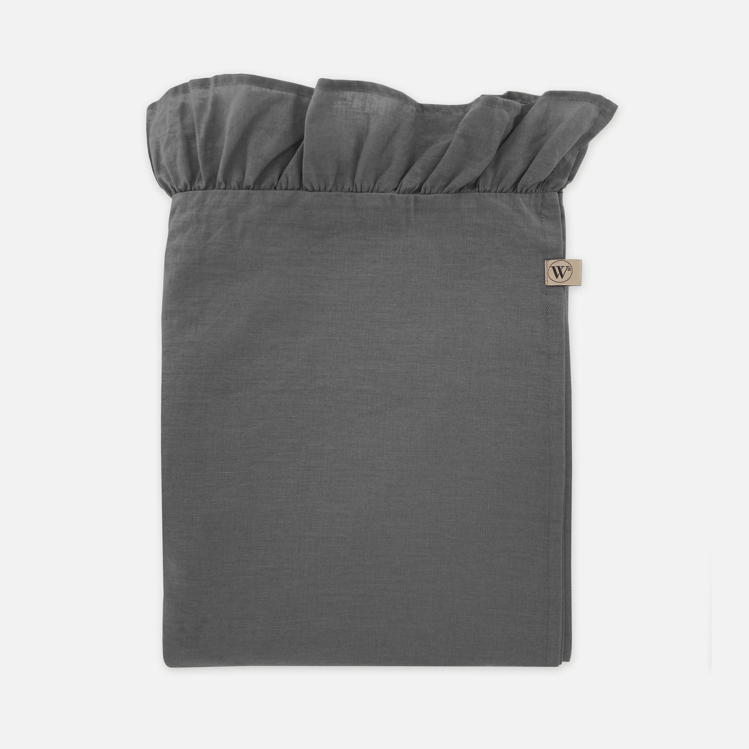 Tafelkleed Lovely Linen Ruffle Antraciet