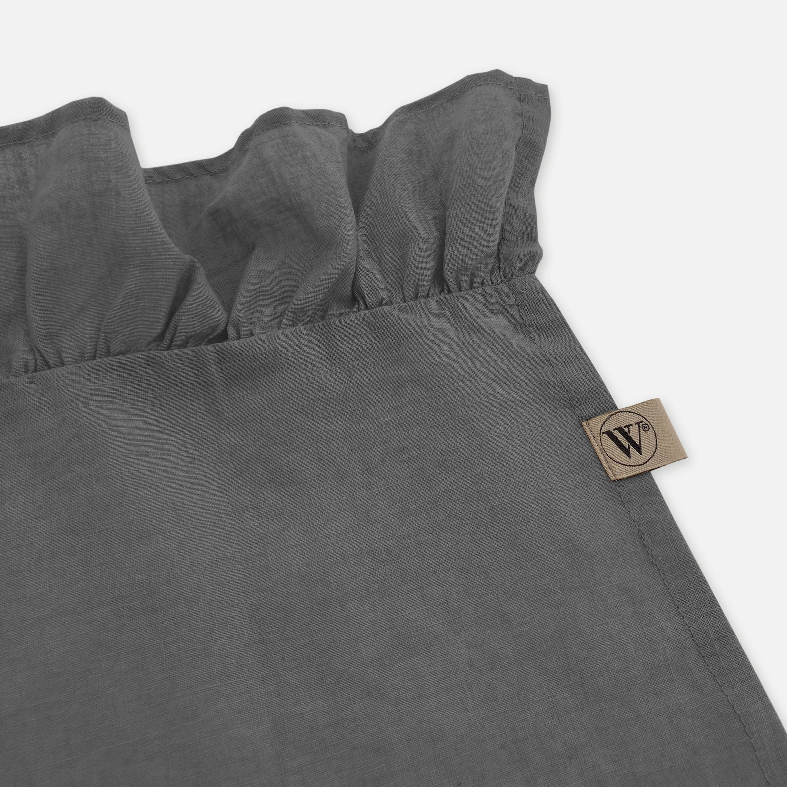 Tafelkleed Lovely Linen Ruffle Antraciet