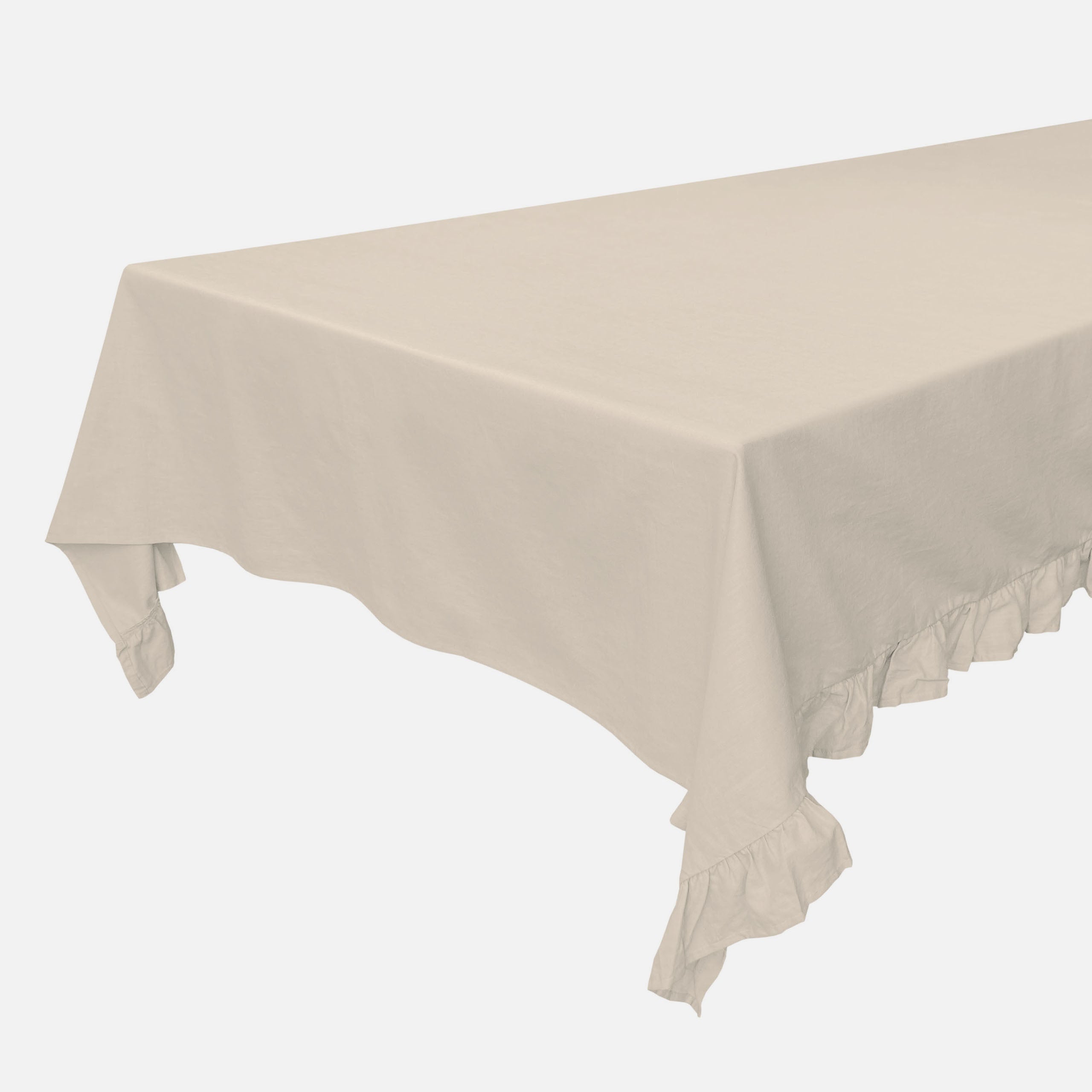 Tafelkleed Lovely Linen Ruffle Naturel