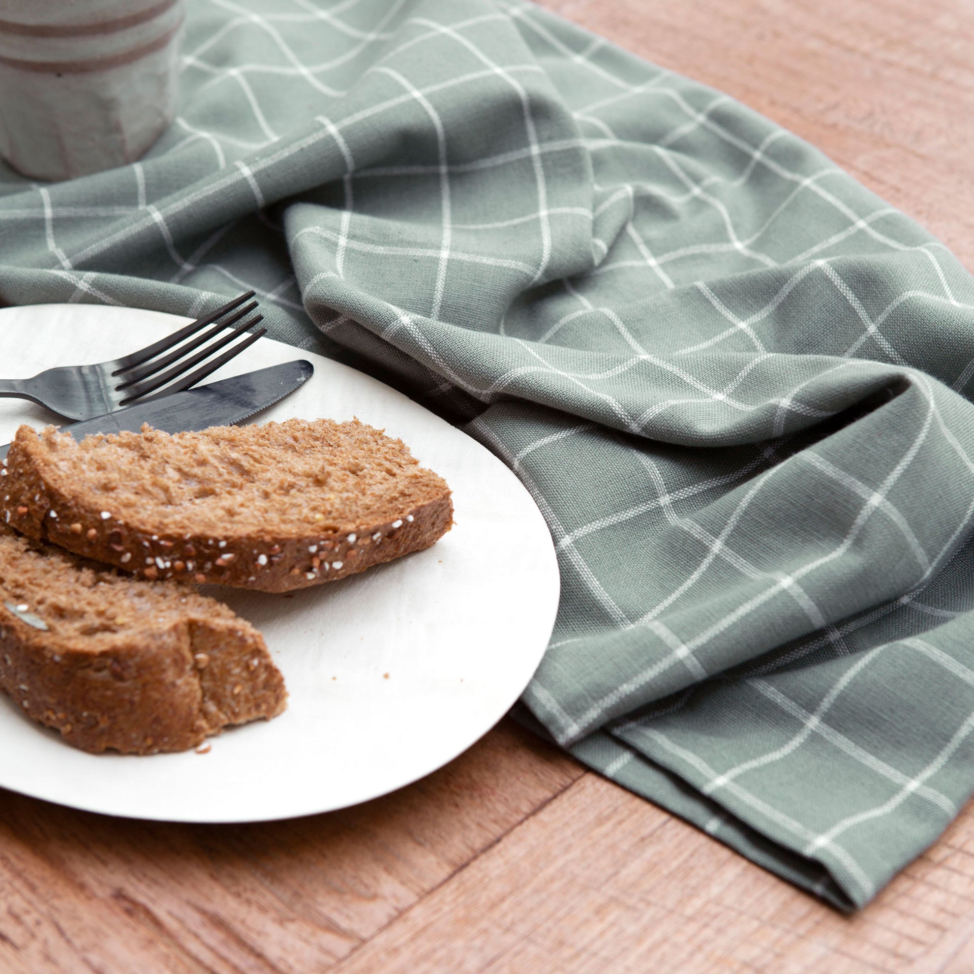 Keukendoek Dry with Cubes Legergroen 50x70